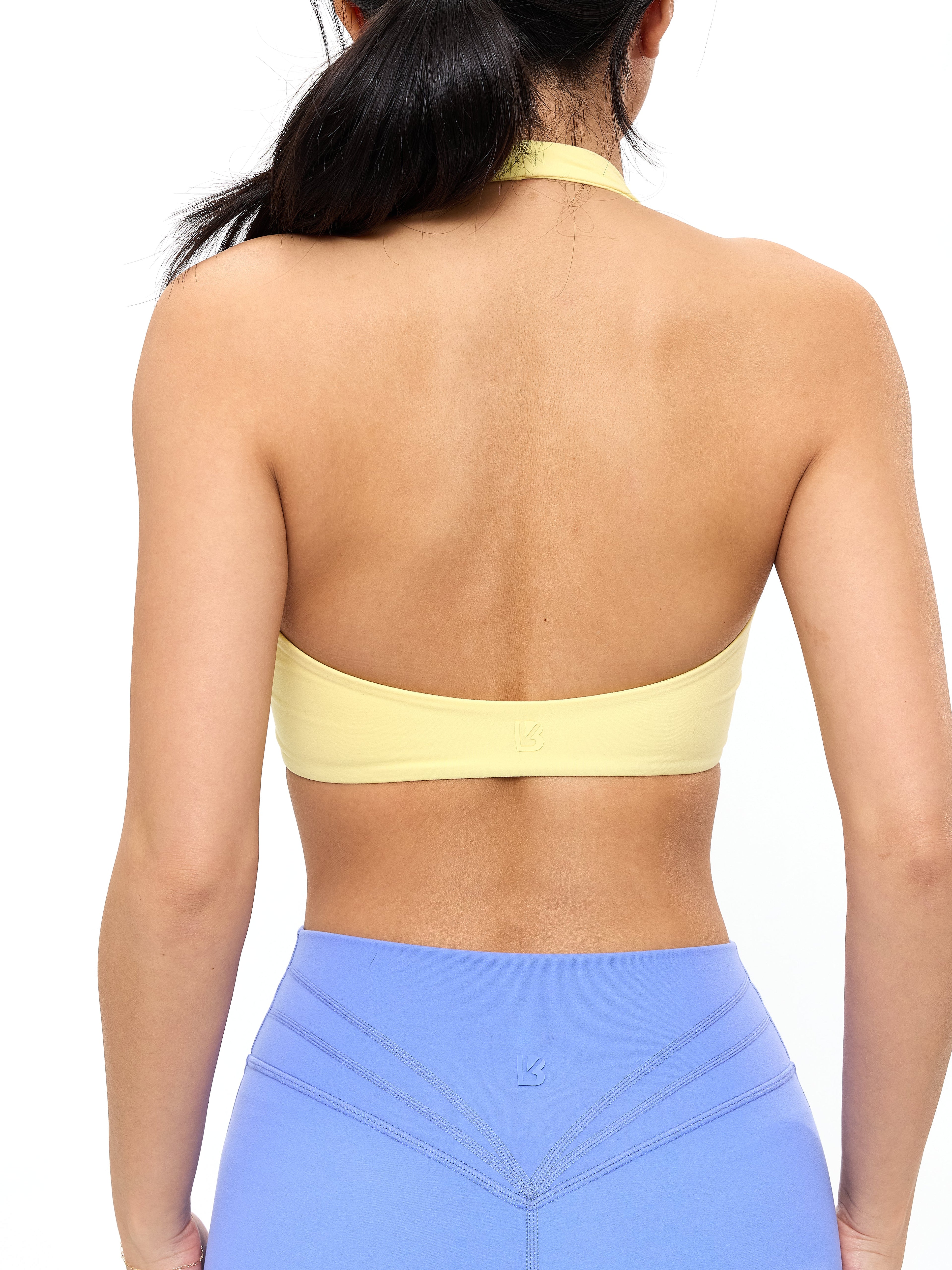 Poshknit Scrunch Halter Sports Bra - Sunbeam