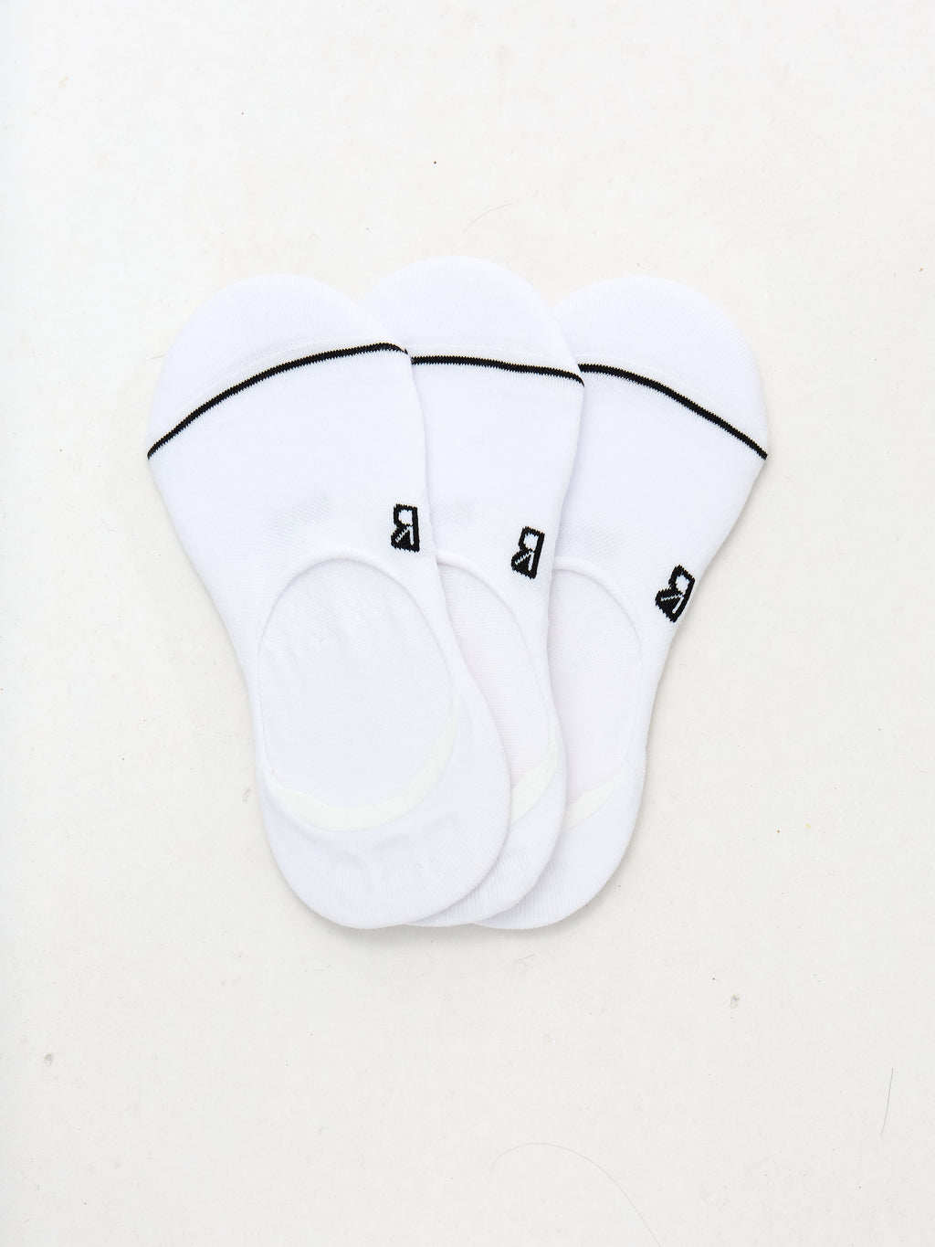 3 Pack No Show Socks - White