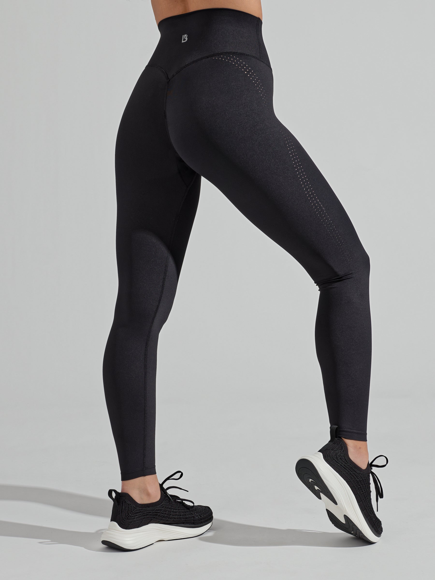 Lit Laser Cut Legging - Onyx Black