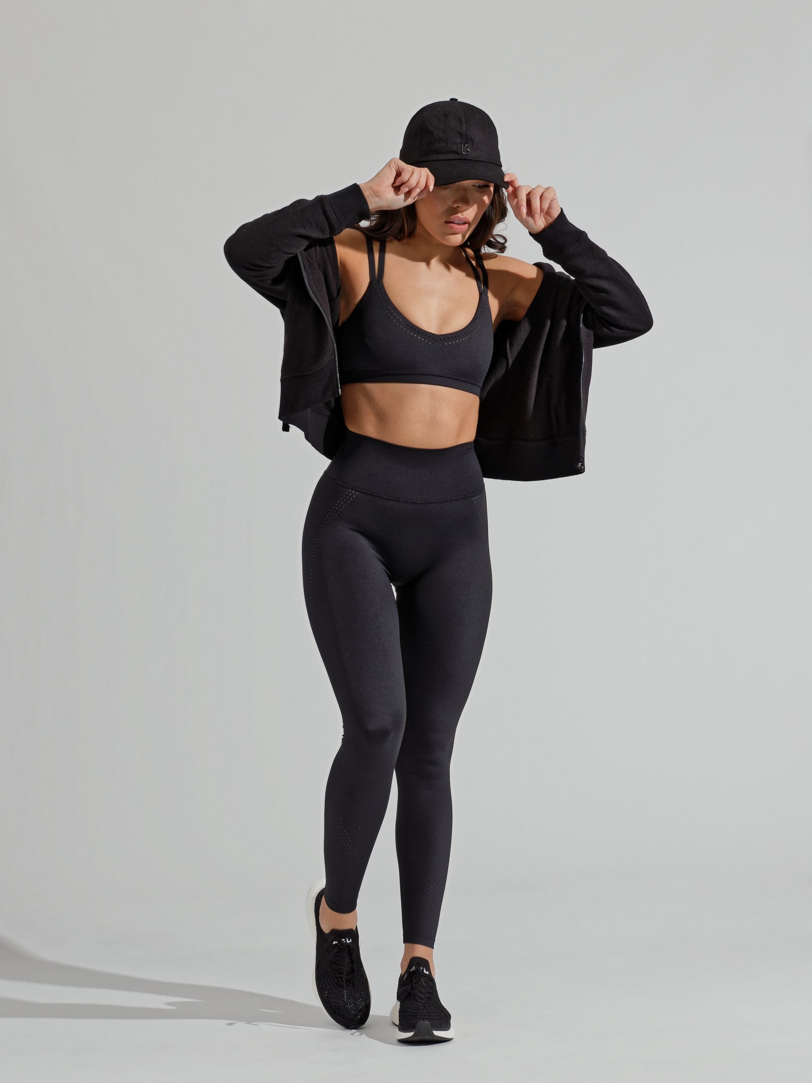 Lit Laser Cut Legging - Onyx Black