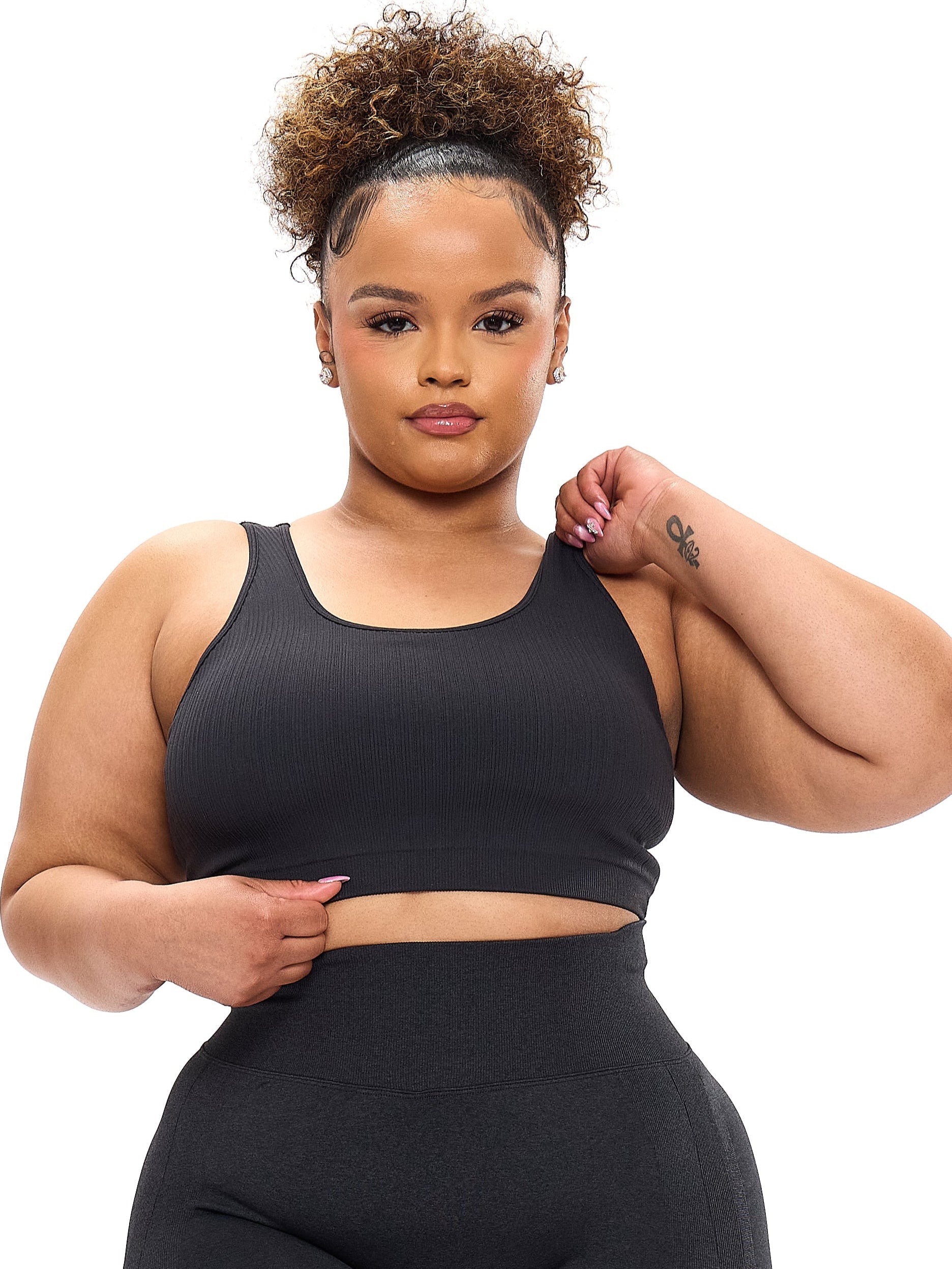 Scoop Seamless Sports Bra - Charcoal