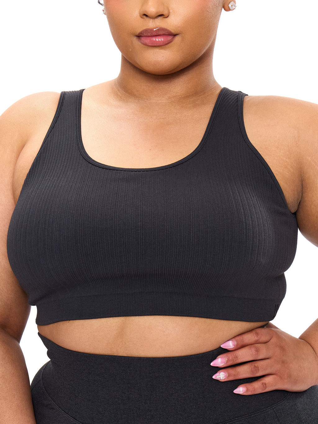 Scoop Seamless Sports Bra - Charcoal