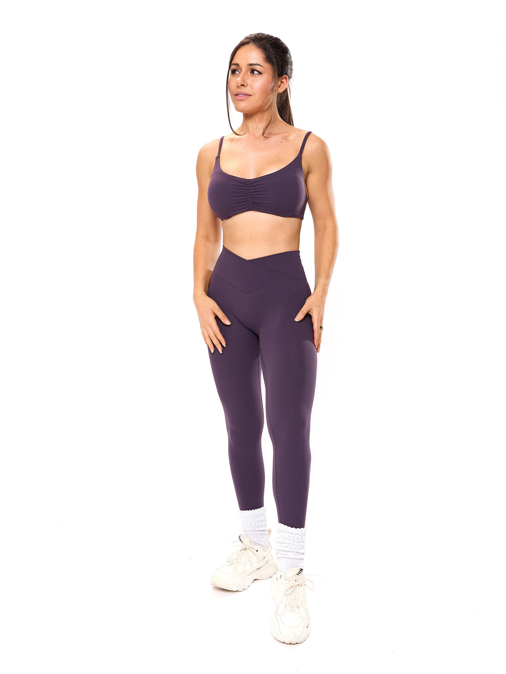 Candid Cross Waist Legging - Purple Shadow