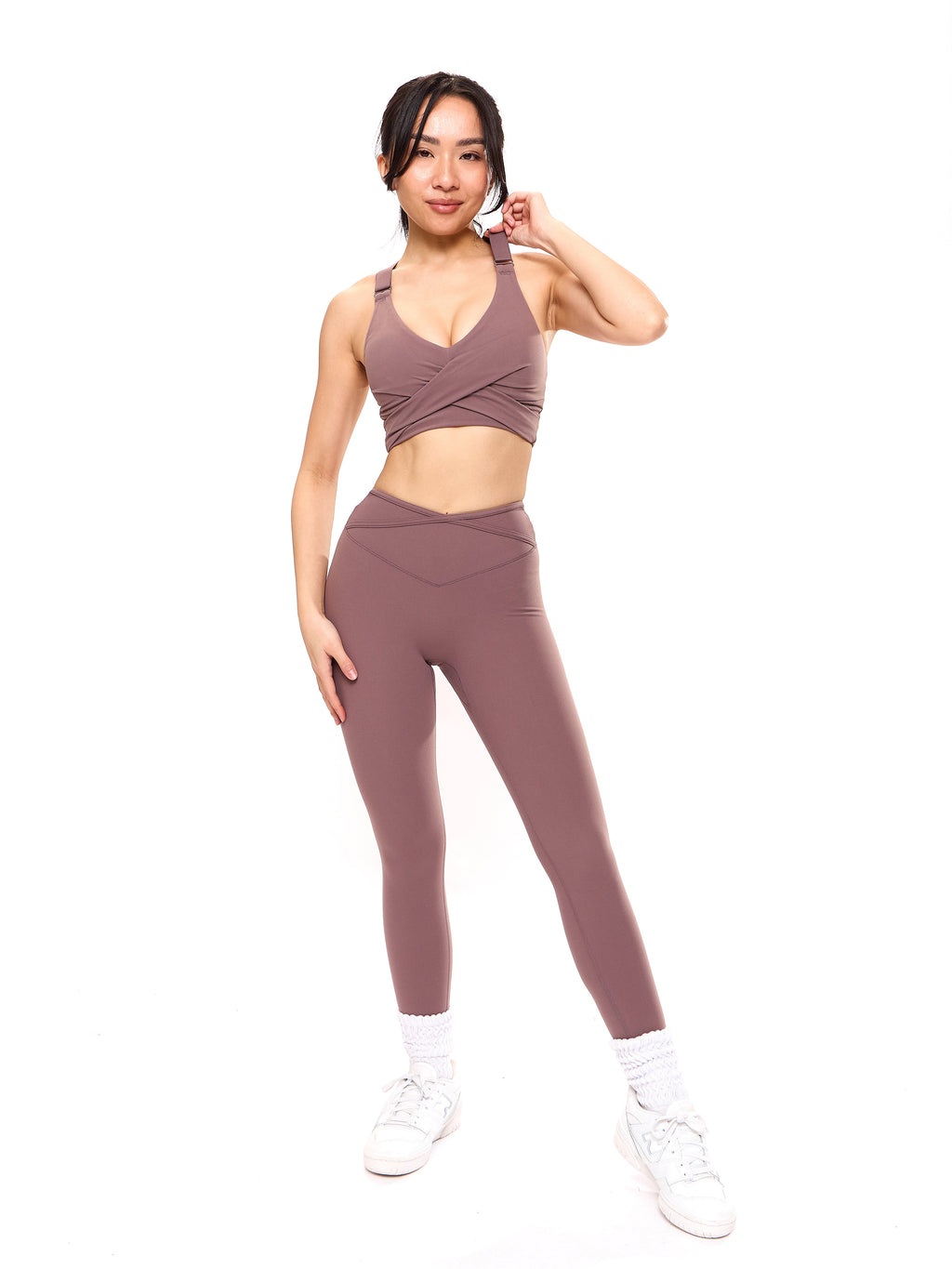 Candy Wrap Sports Bra - Mocha Berry