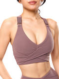 Candy Wrap Sports Bra - Mocha Berry