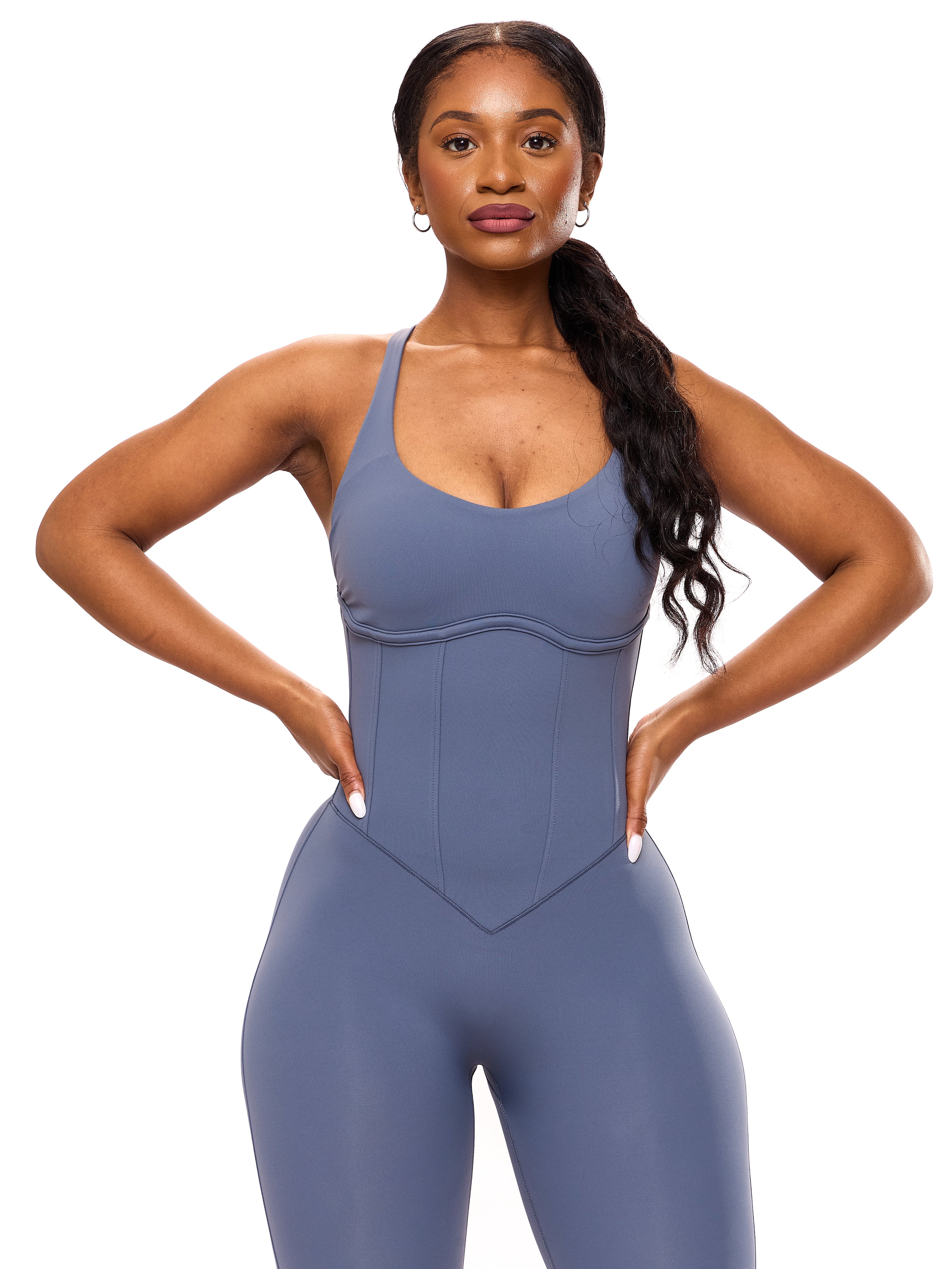 Corset Bodysuit - Barista Blue