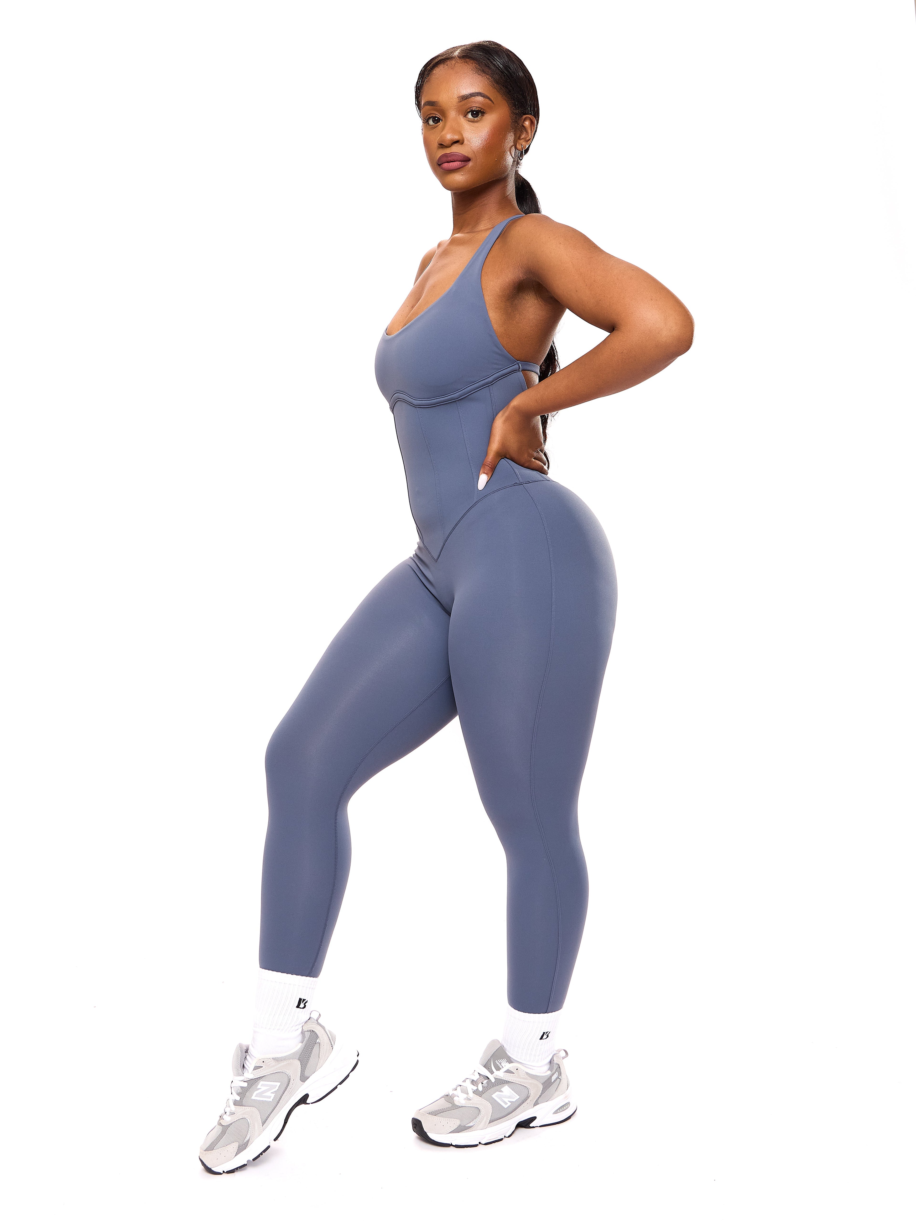 Corset Bodysuit - Barista Blue