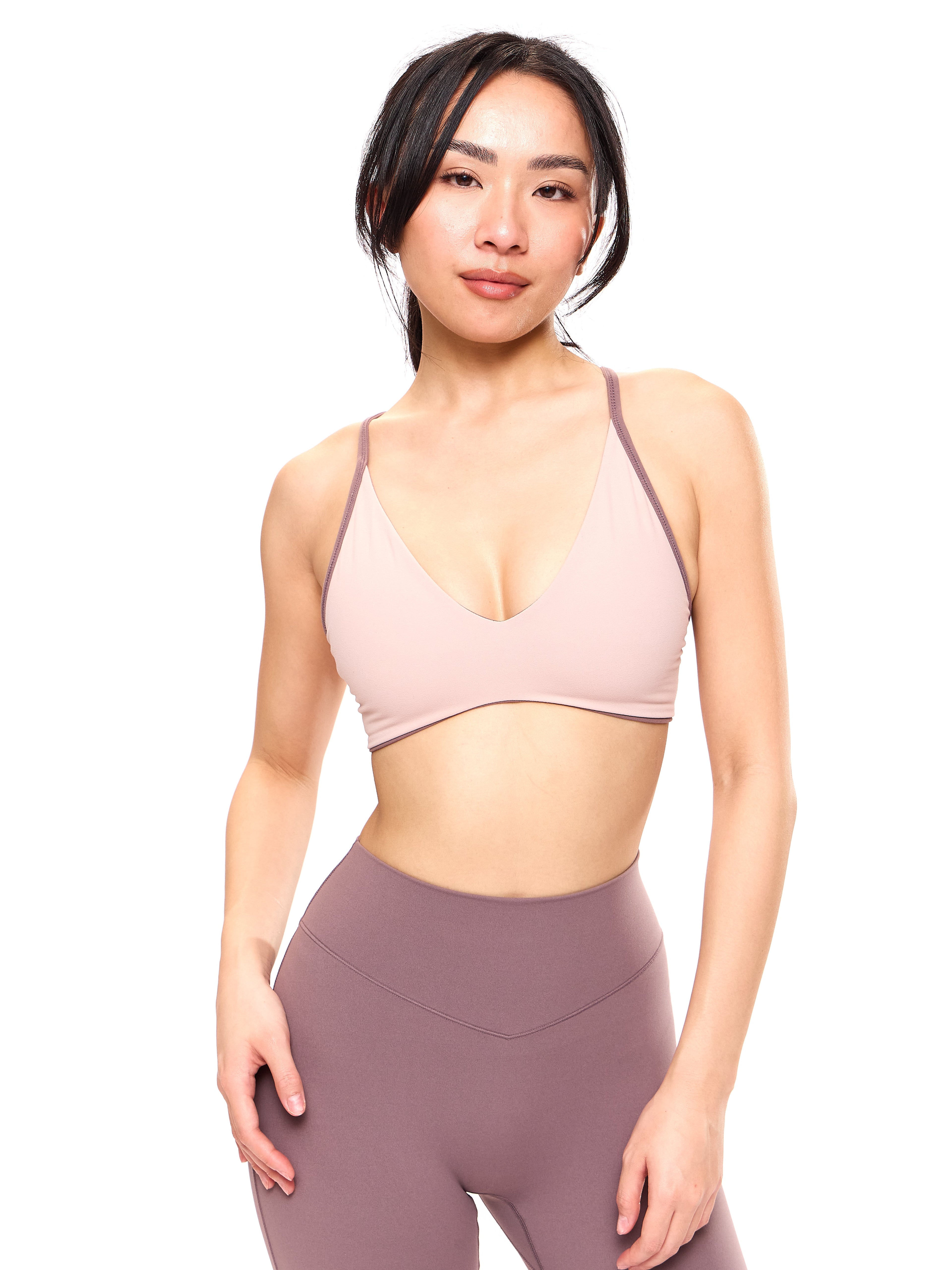 Girlfriend Reversible Sports Bra - Mocha Berry and Berry Ice
