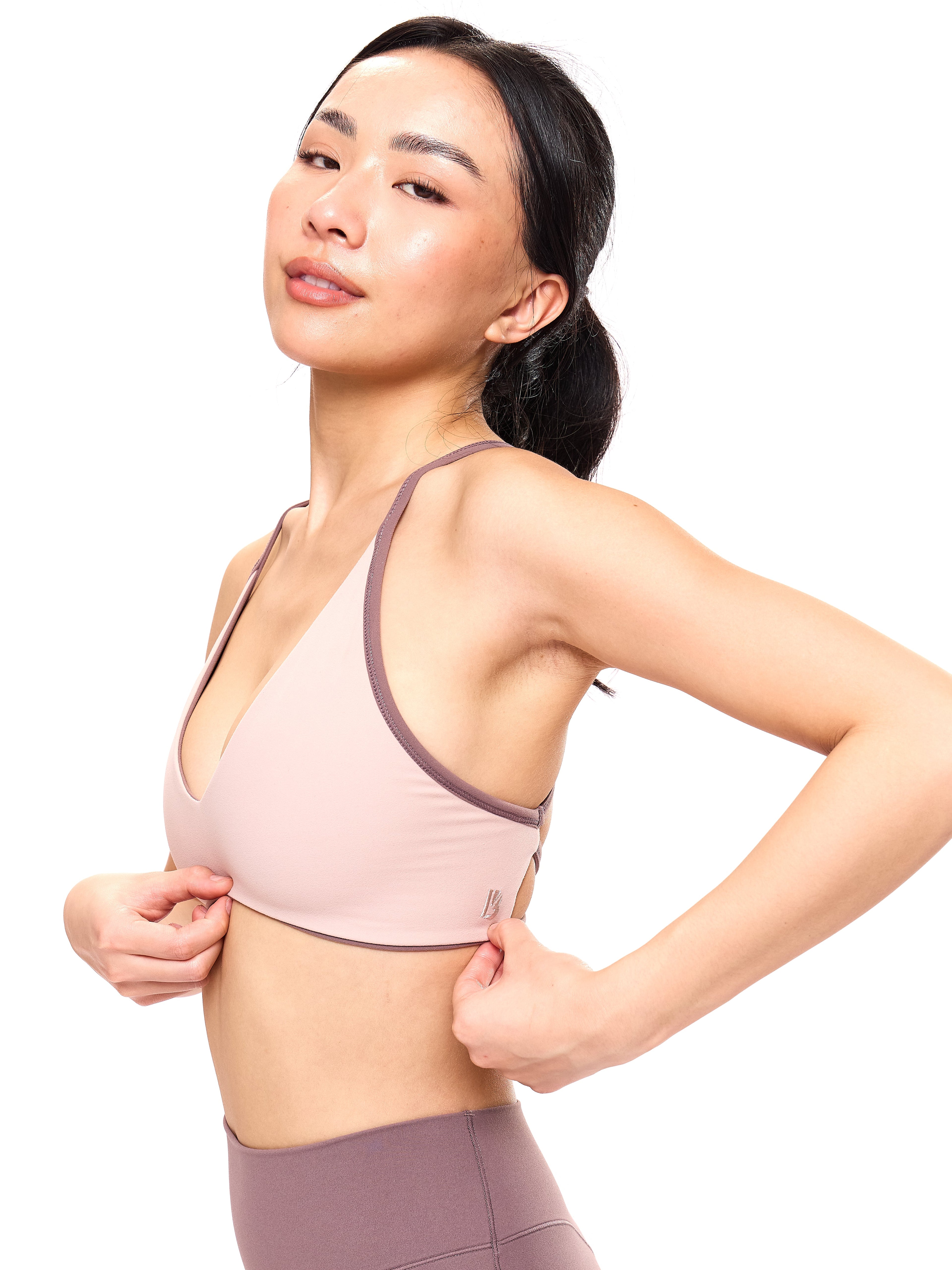 Girlfriend Reversible Sports Bra - Mocha Berry and Berry Ice