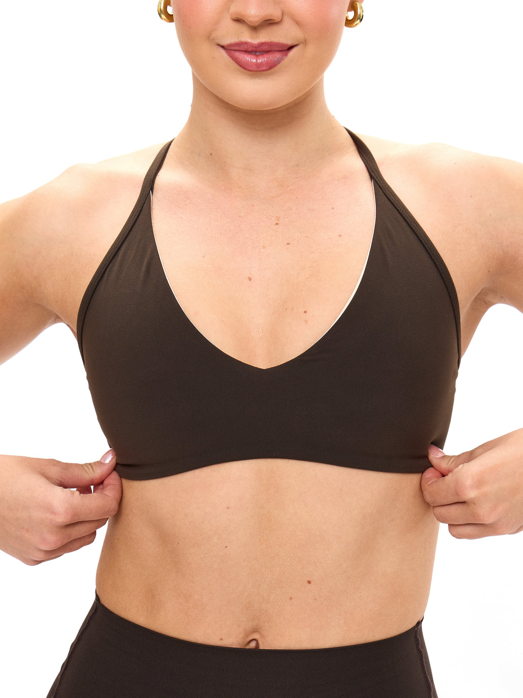 Girlfriend Reversible Sports Bra - Cold Brew and Bone