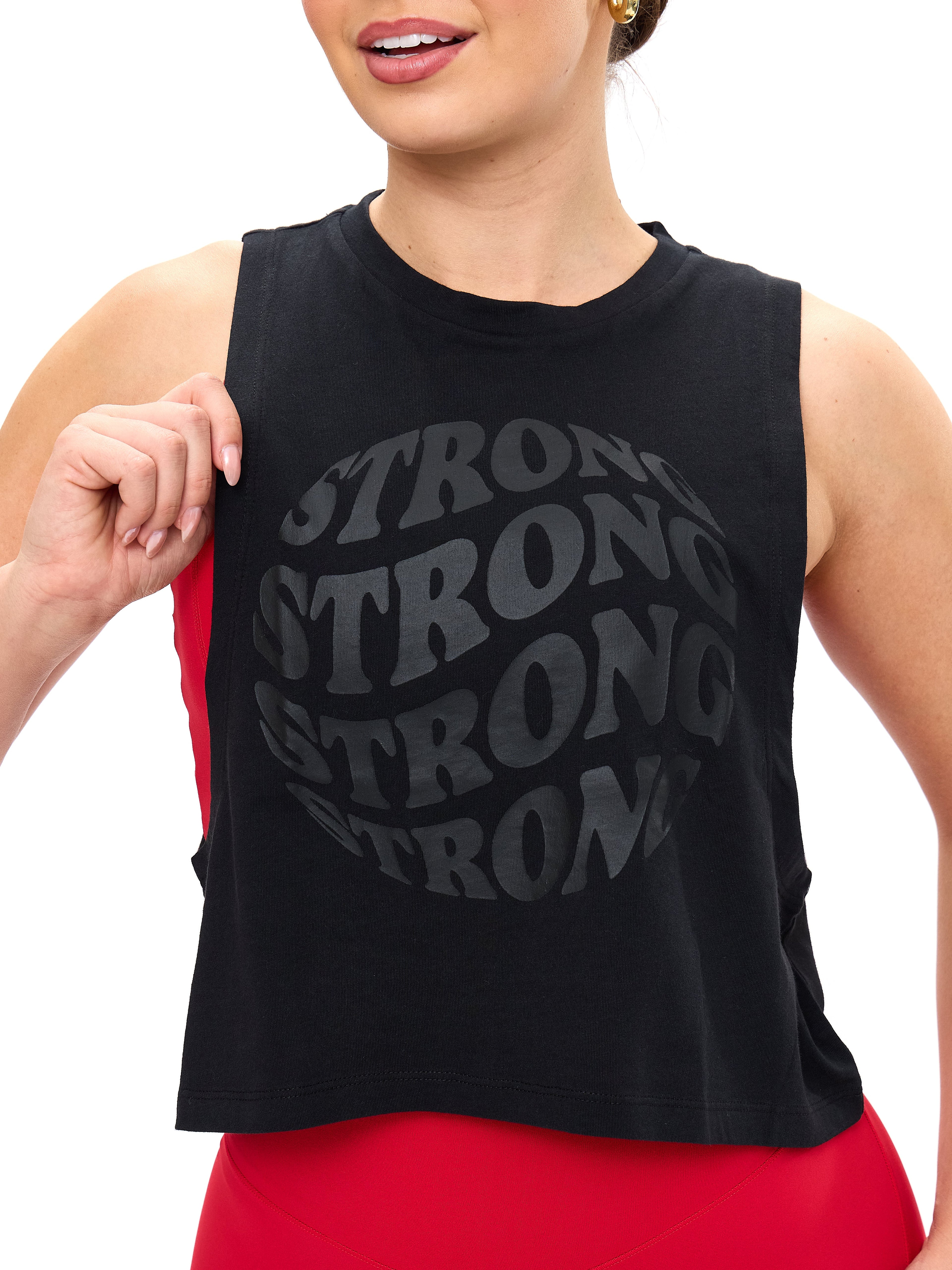 Globe Crop Tank - Black