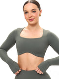 Long Sleeve Curve Crop - Shadow Sage