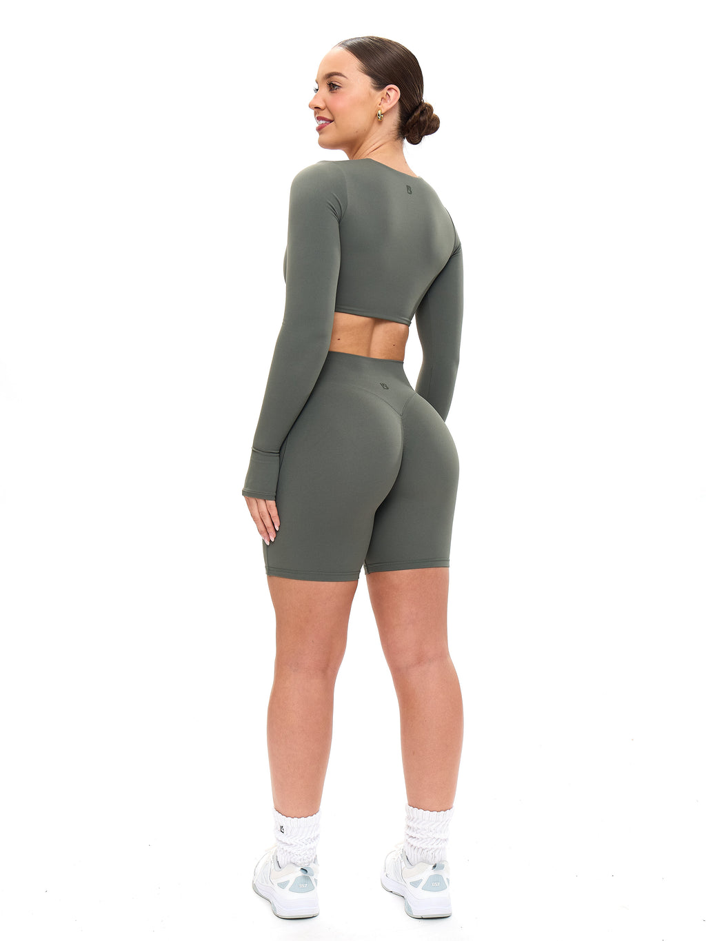Long Sleeve Curve Crop - Shadow Sage
