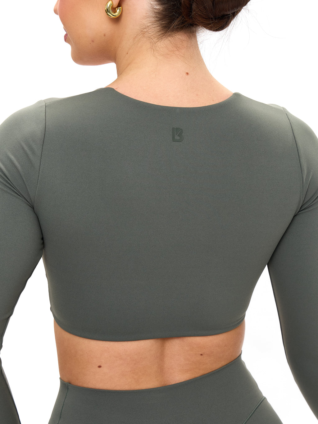 Long Sleeve Curve Crop - Shadow Sage
