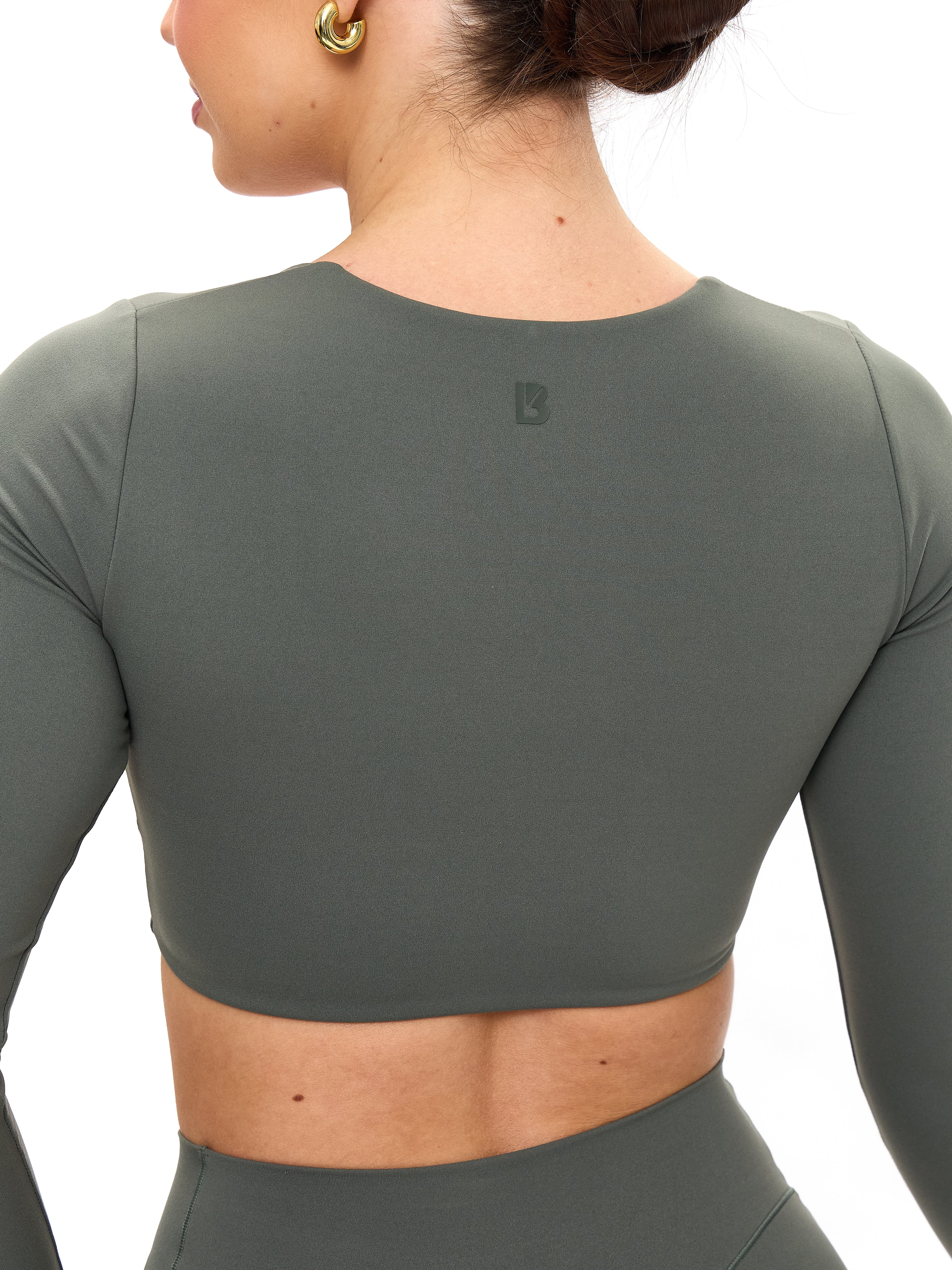 Long Sleeve Curve Crop - Shadow Sage