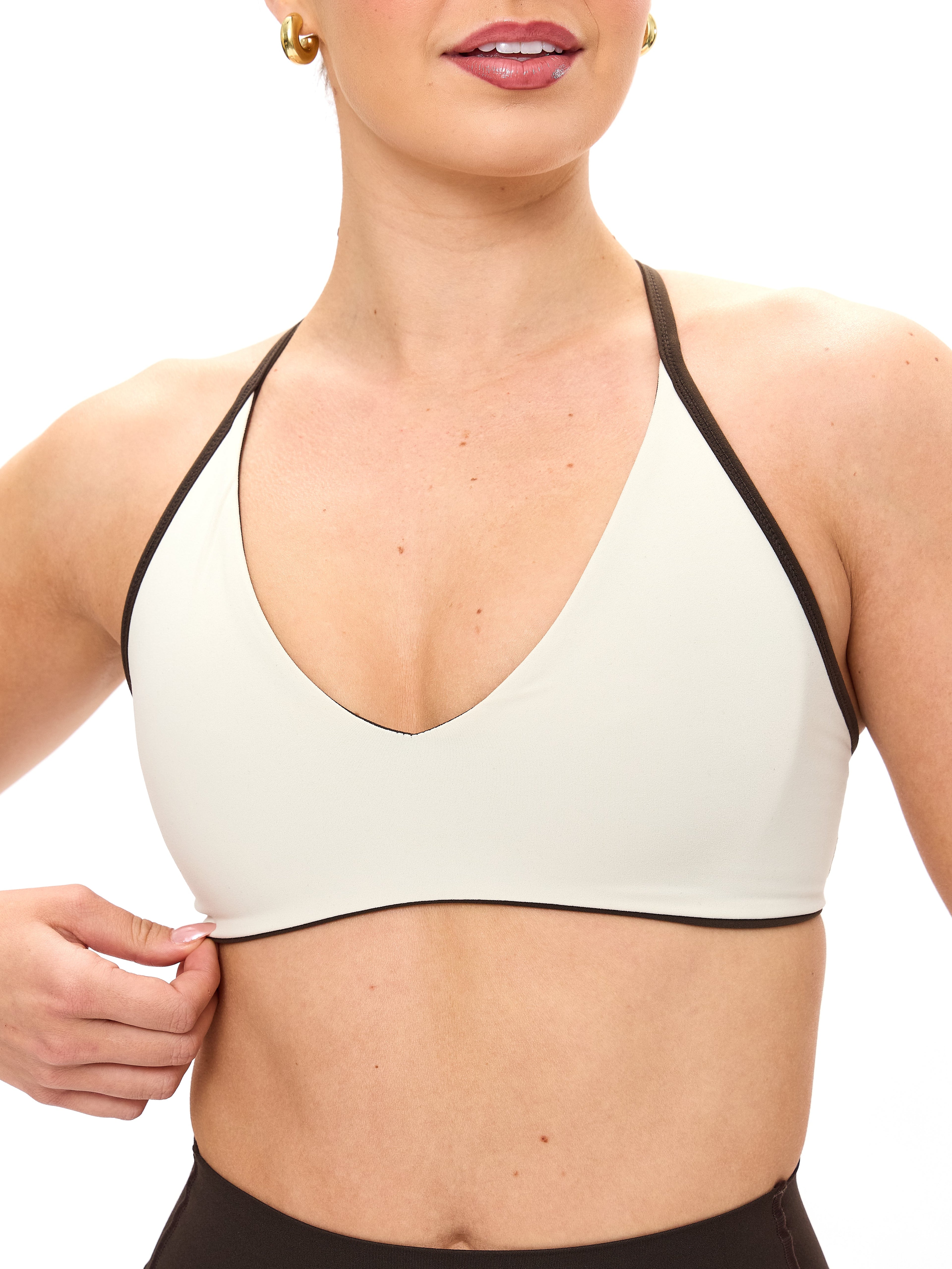 Girlfriend Reversible Sports Bra - Cold Brew and Bone