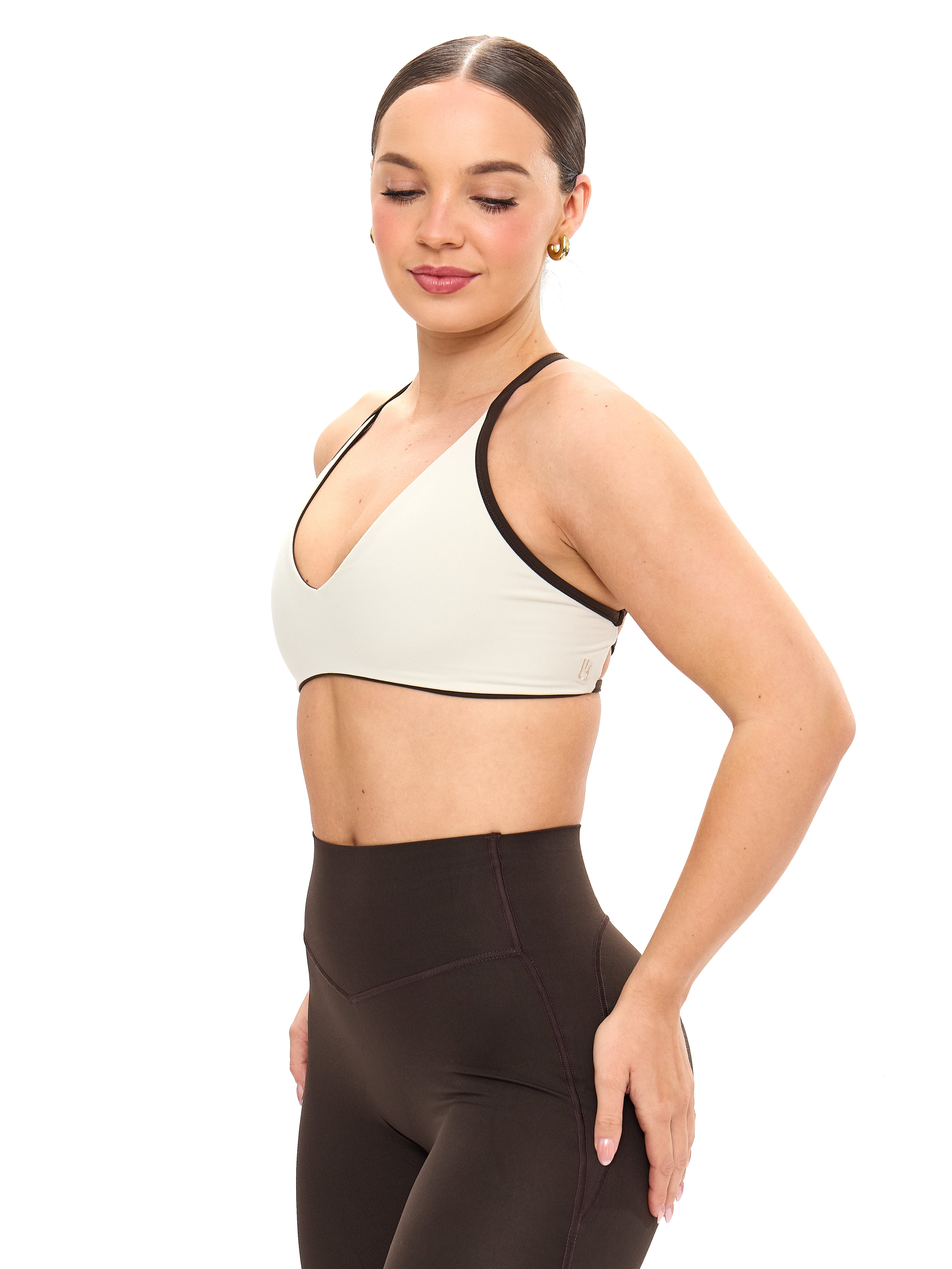 Girlfriend Reversible Sports Bra - Cold Brew and Bone