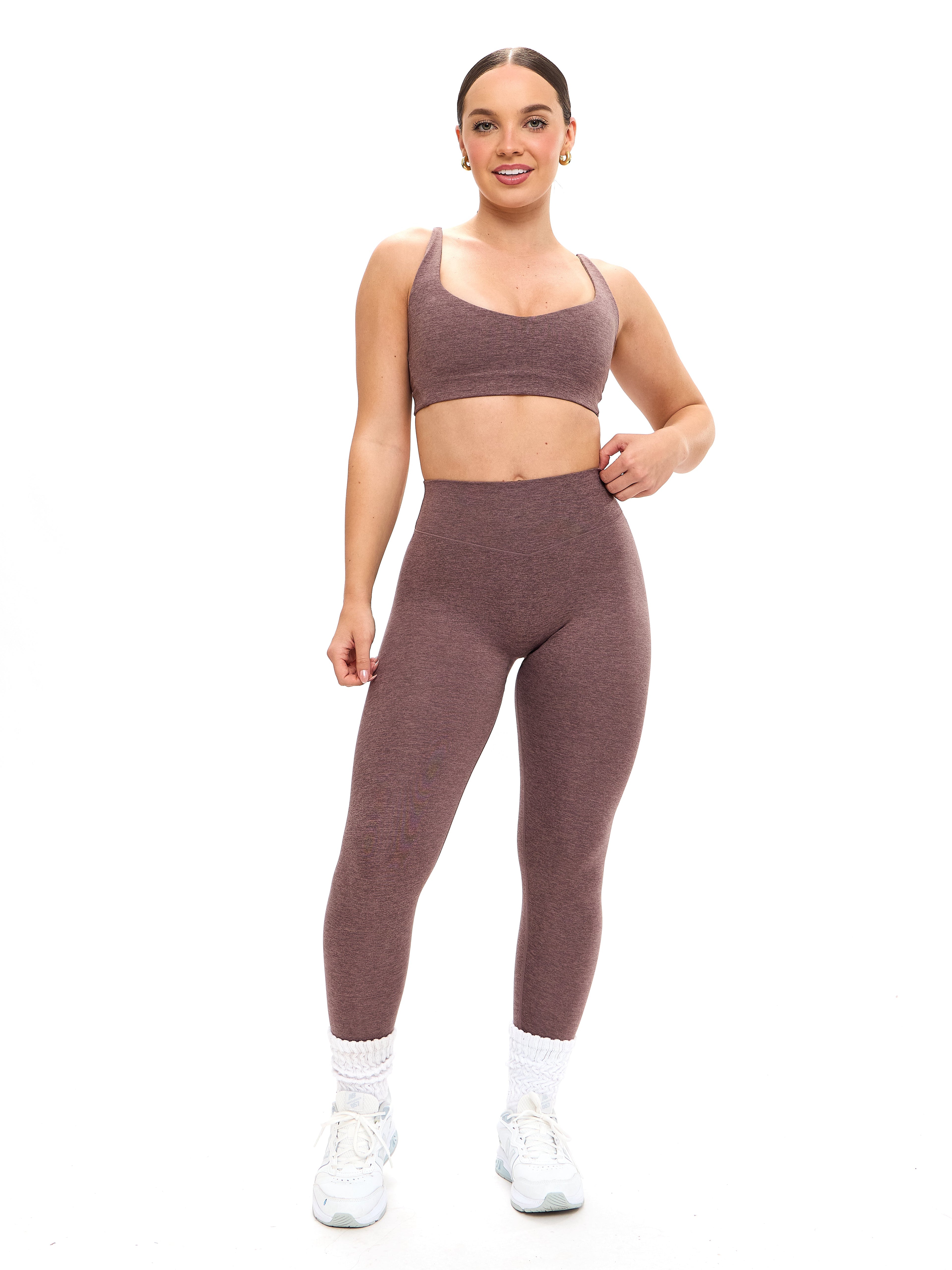 Dream Heathered Legging - Mocha Berry