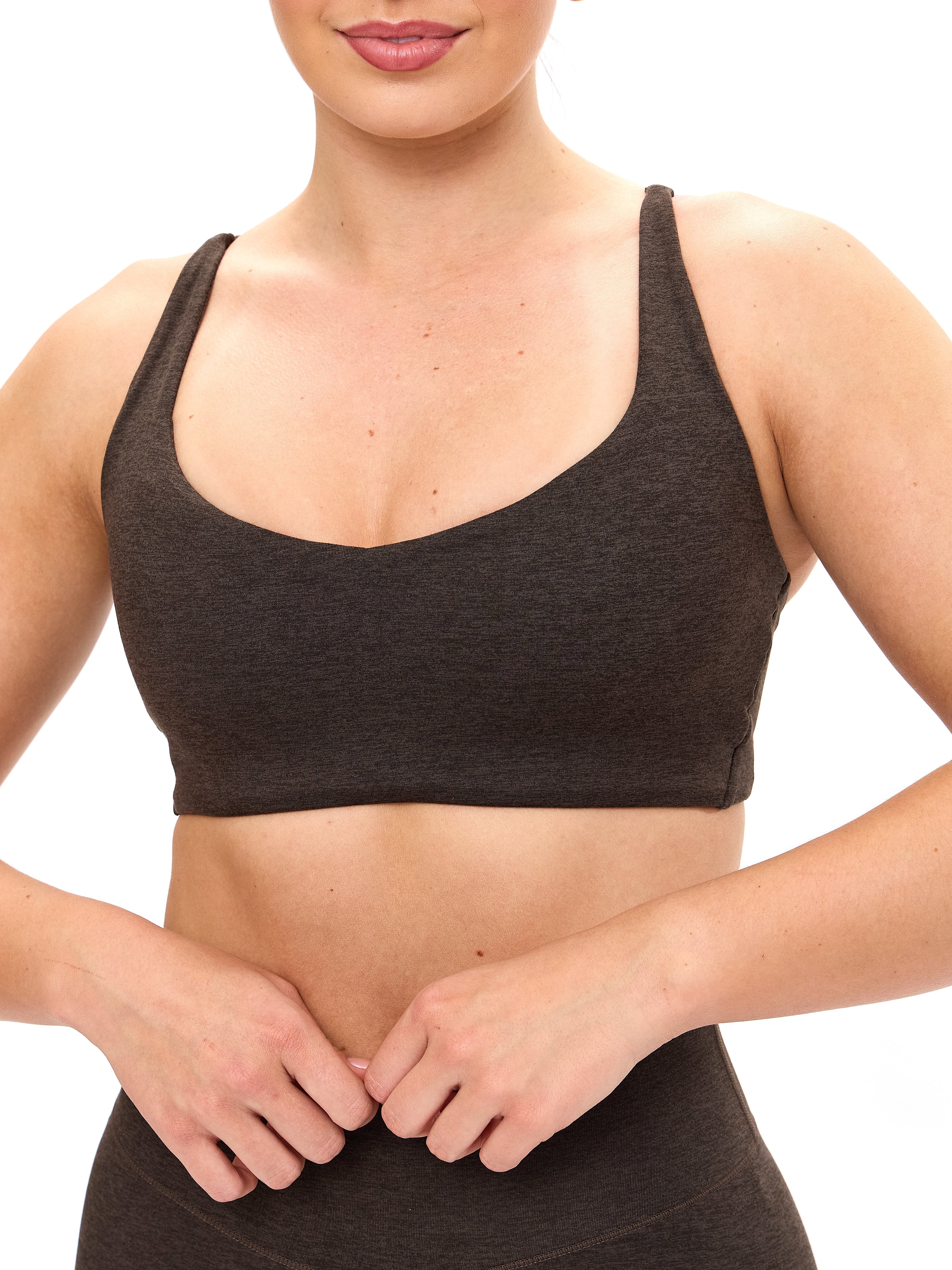 Dream Heathered Sports Bra - Cold Brew
