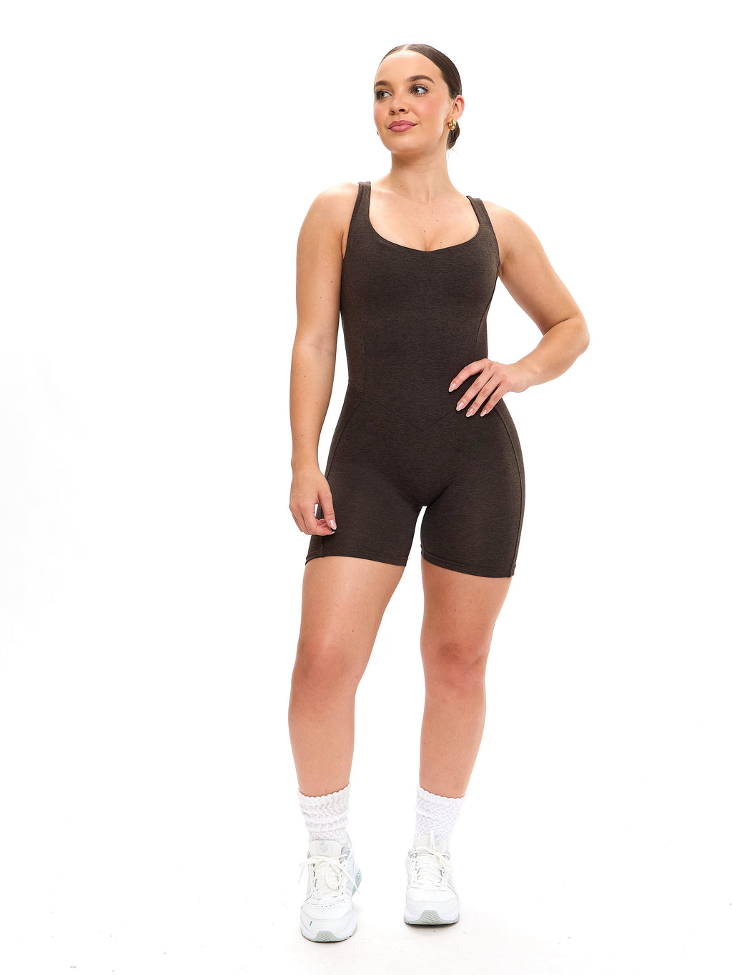 Dream Heathered Bodysuit - Cold Brew