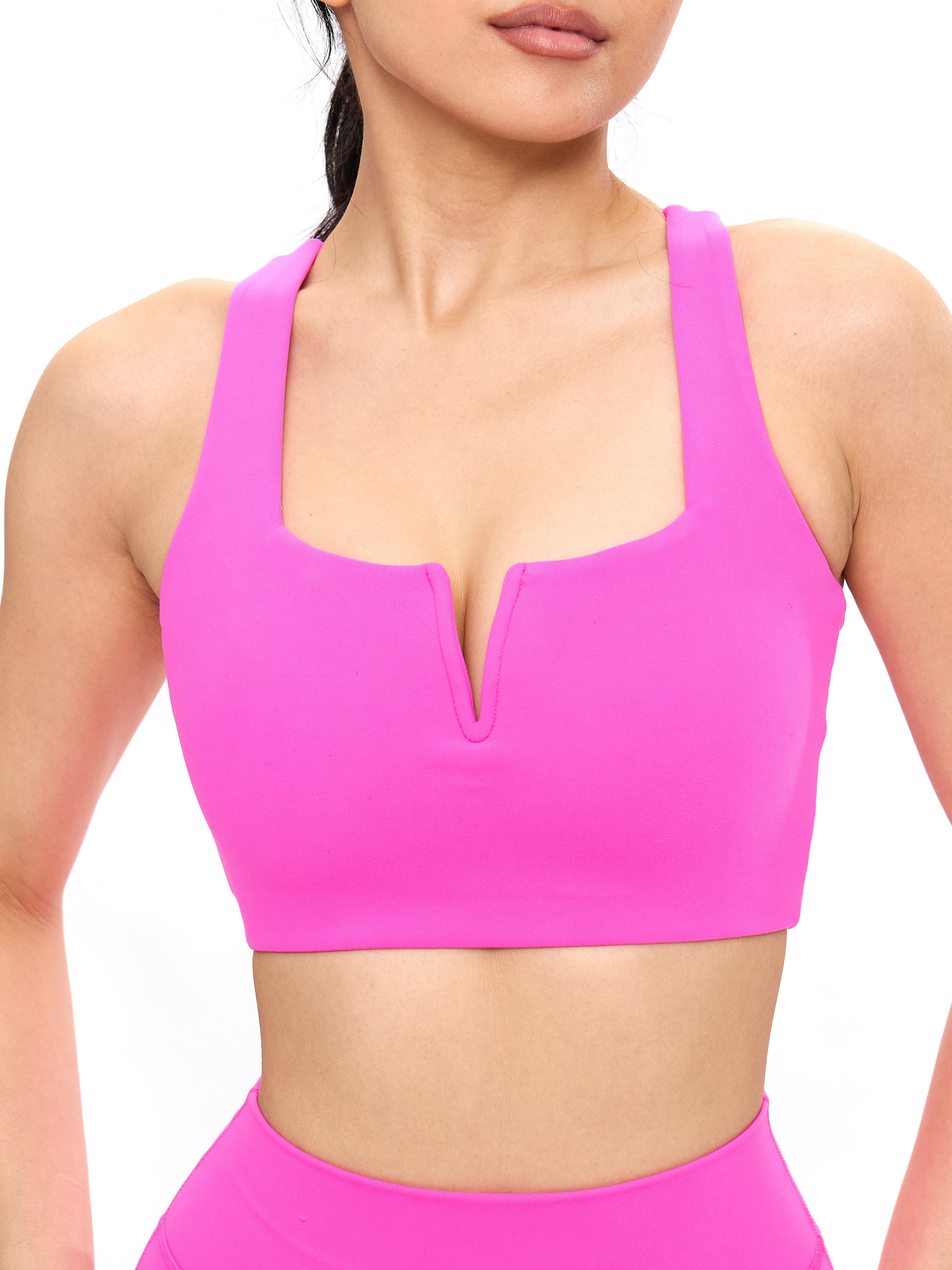 Nubre Notch Sports Bra - Candy Crush Pink