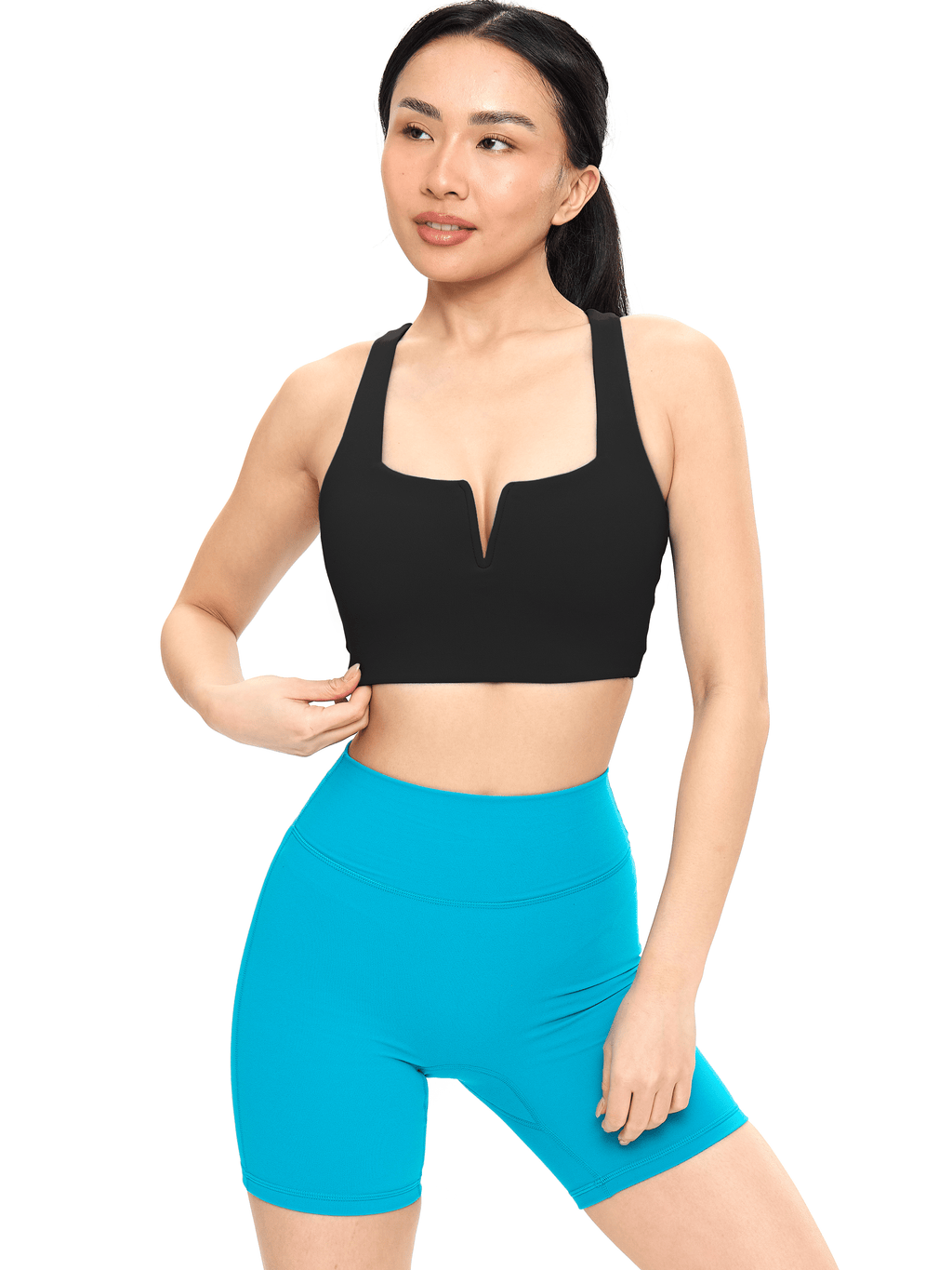 Nubre Notch Sports Bra - Onyx Black
