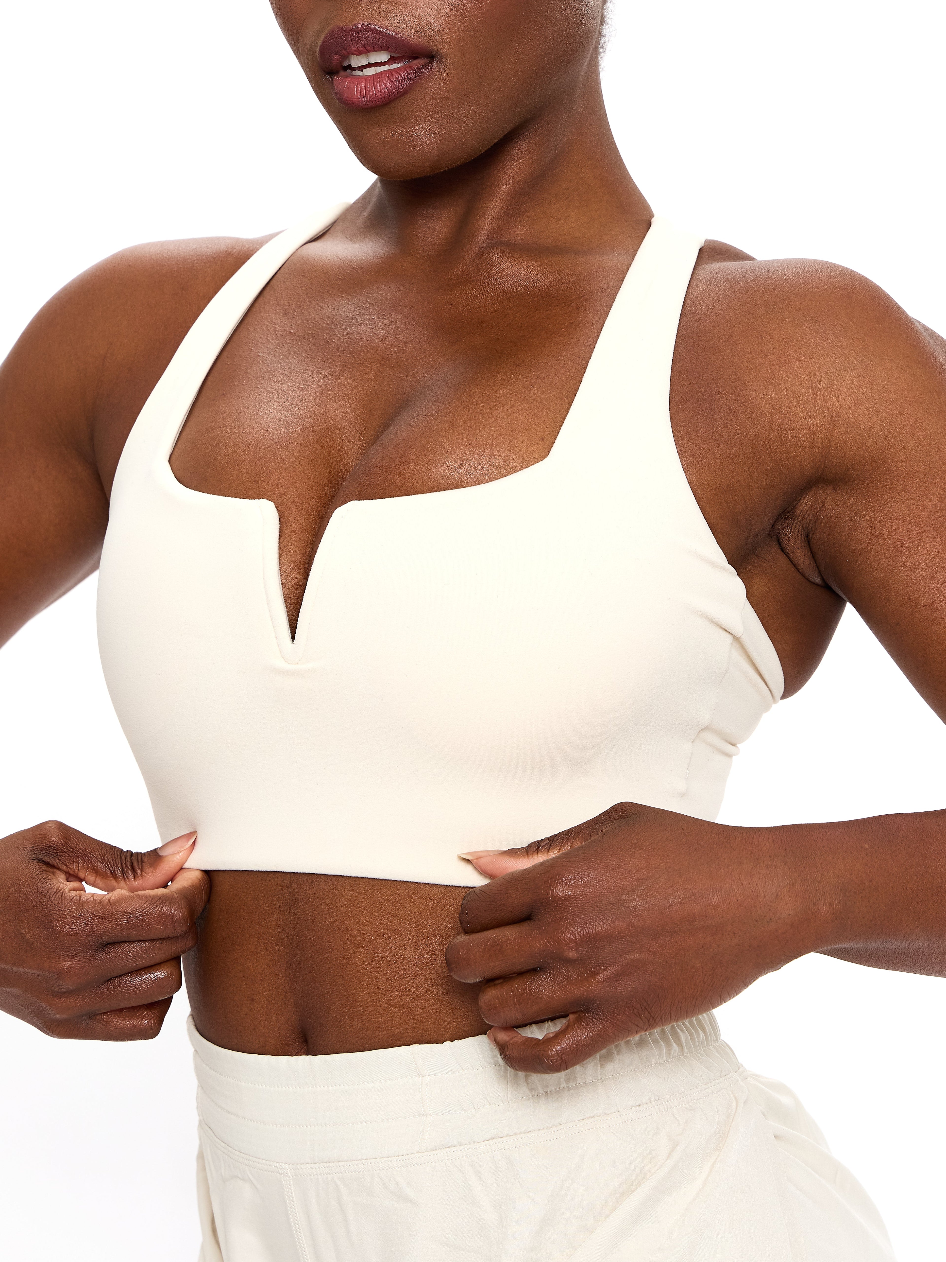 Nubre Notch Sports Bra - Oat Milk