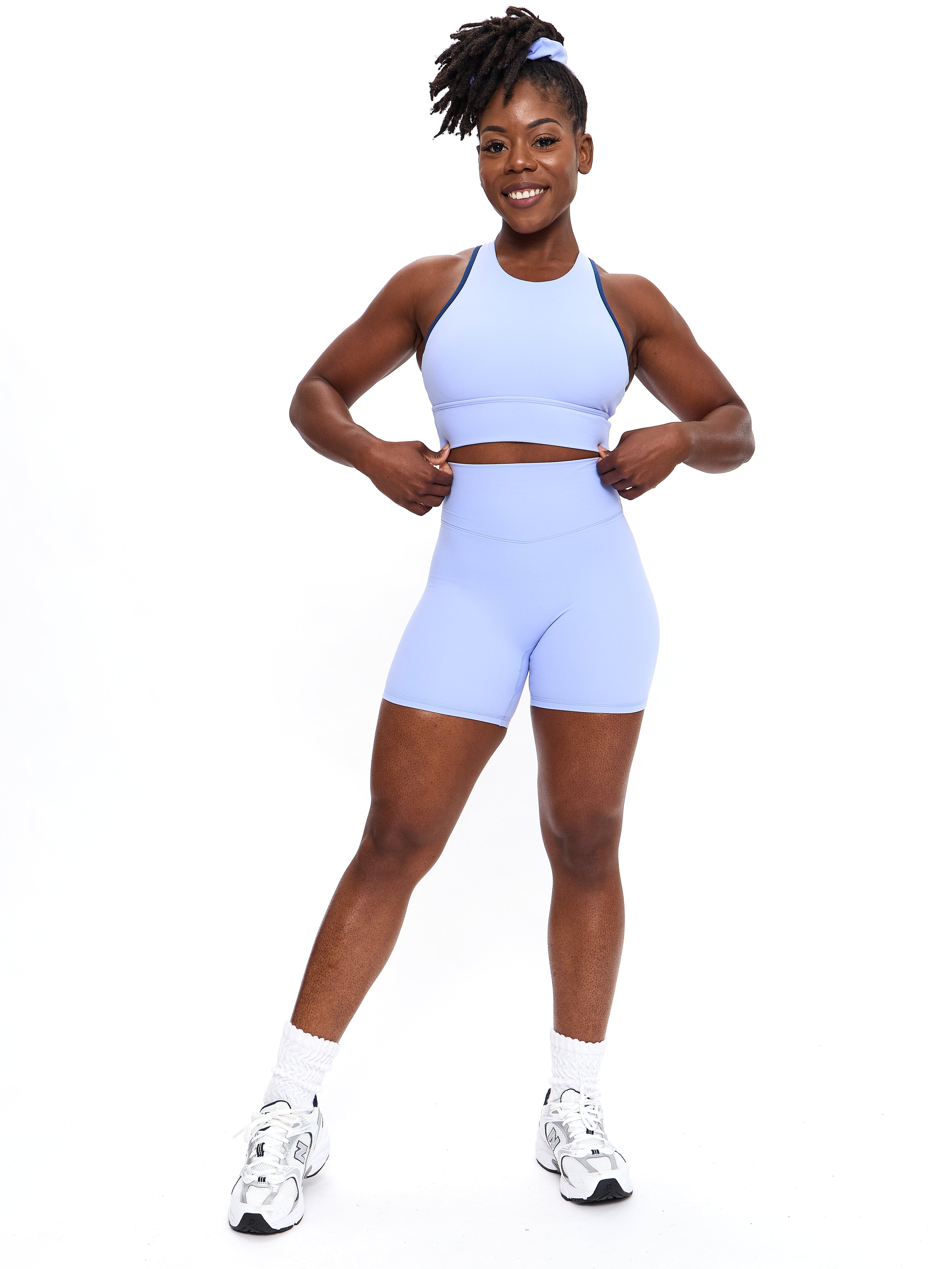 Geo Sports Bra - Rainwater Blue