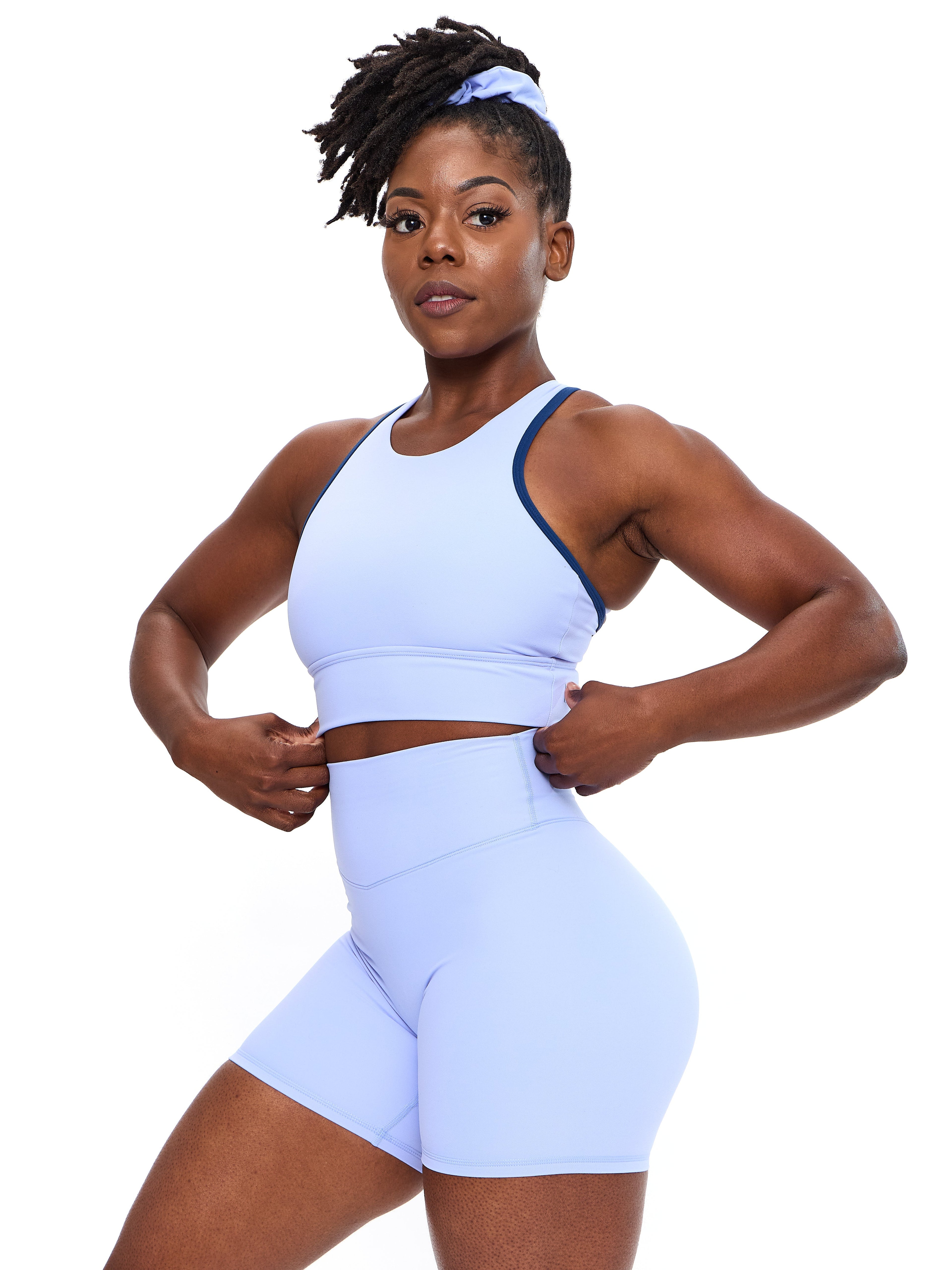 Geo Sports Bra - Rainwater Blue