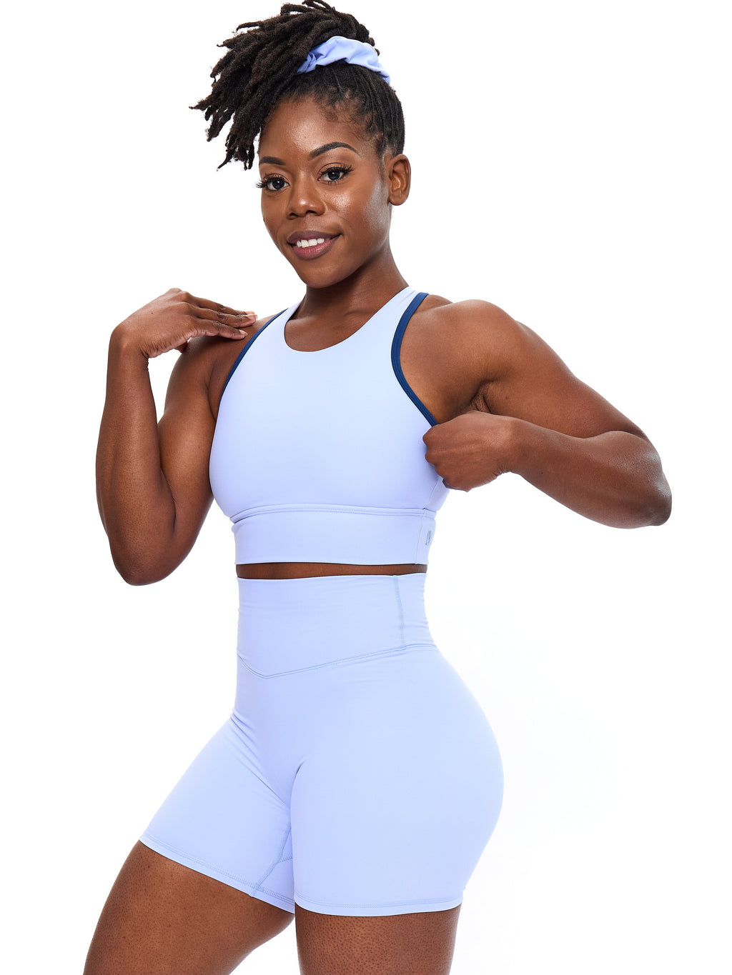 Geo Sports Bra - Rainwater Blue