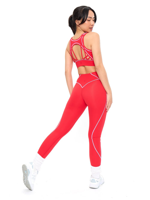 Airbrush Hourglass Sports Bra - Salsa Red