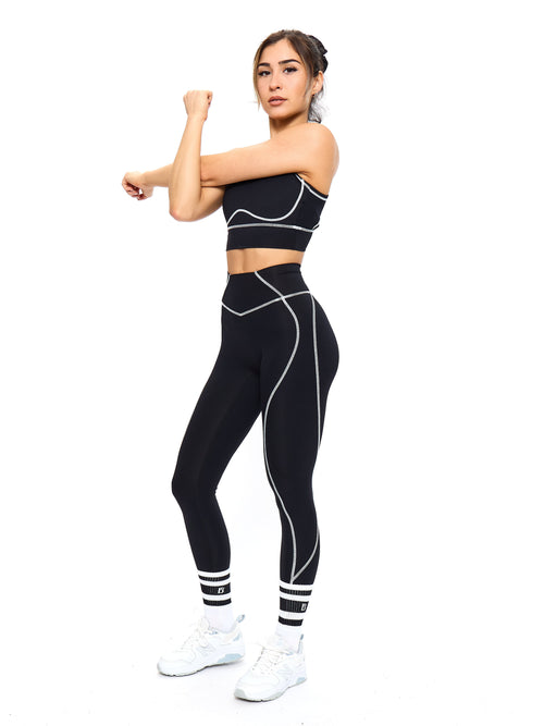 Airbrush Hourglass Legging - Onyx Black