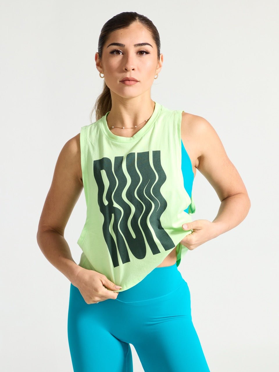 Run Crop Tank - Limearita