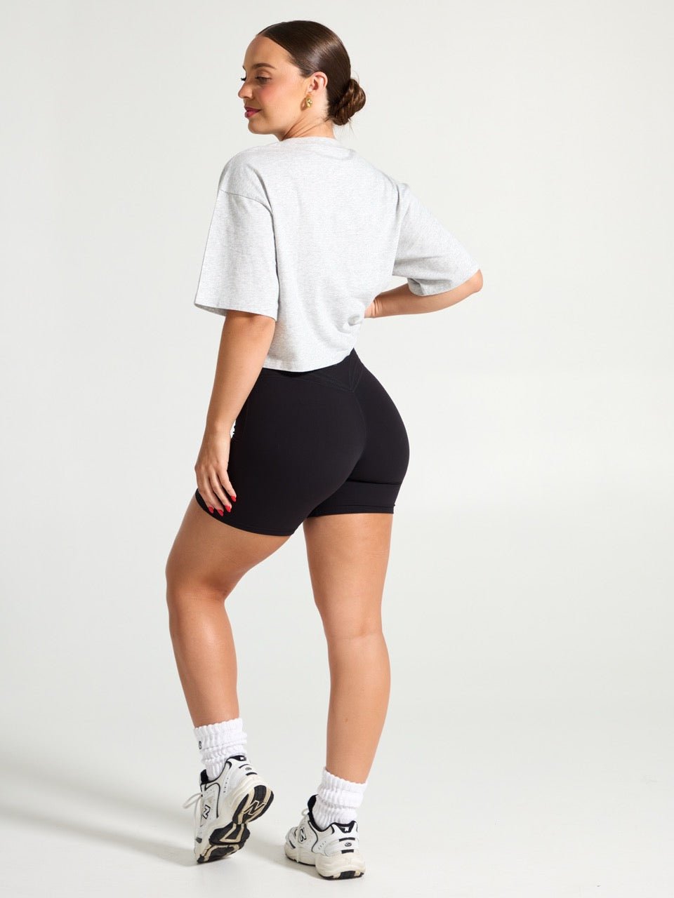 Rep Crop Tee - Heather Grey