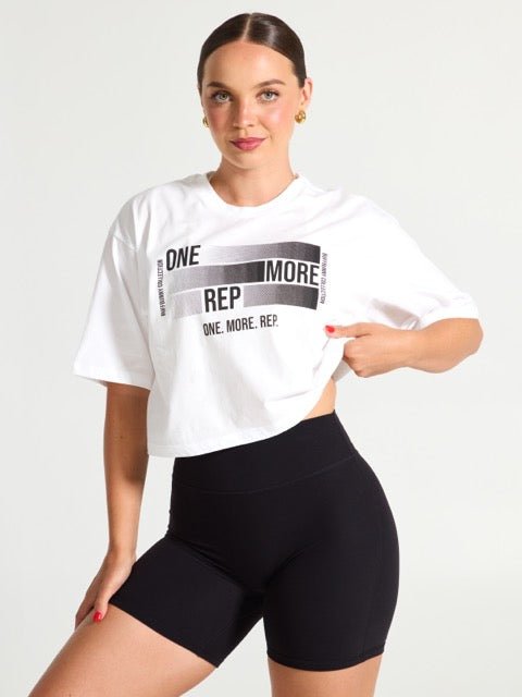 Rep Crop Tee - White