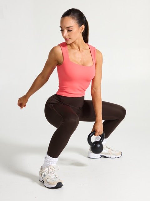 Butter Square Neck Waist Tank - Tequila Sunrise