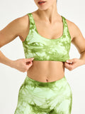 Double Dip Butter Sports Bra - Honeydew Tie Dye