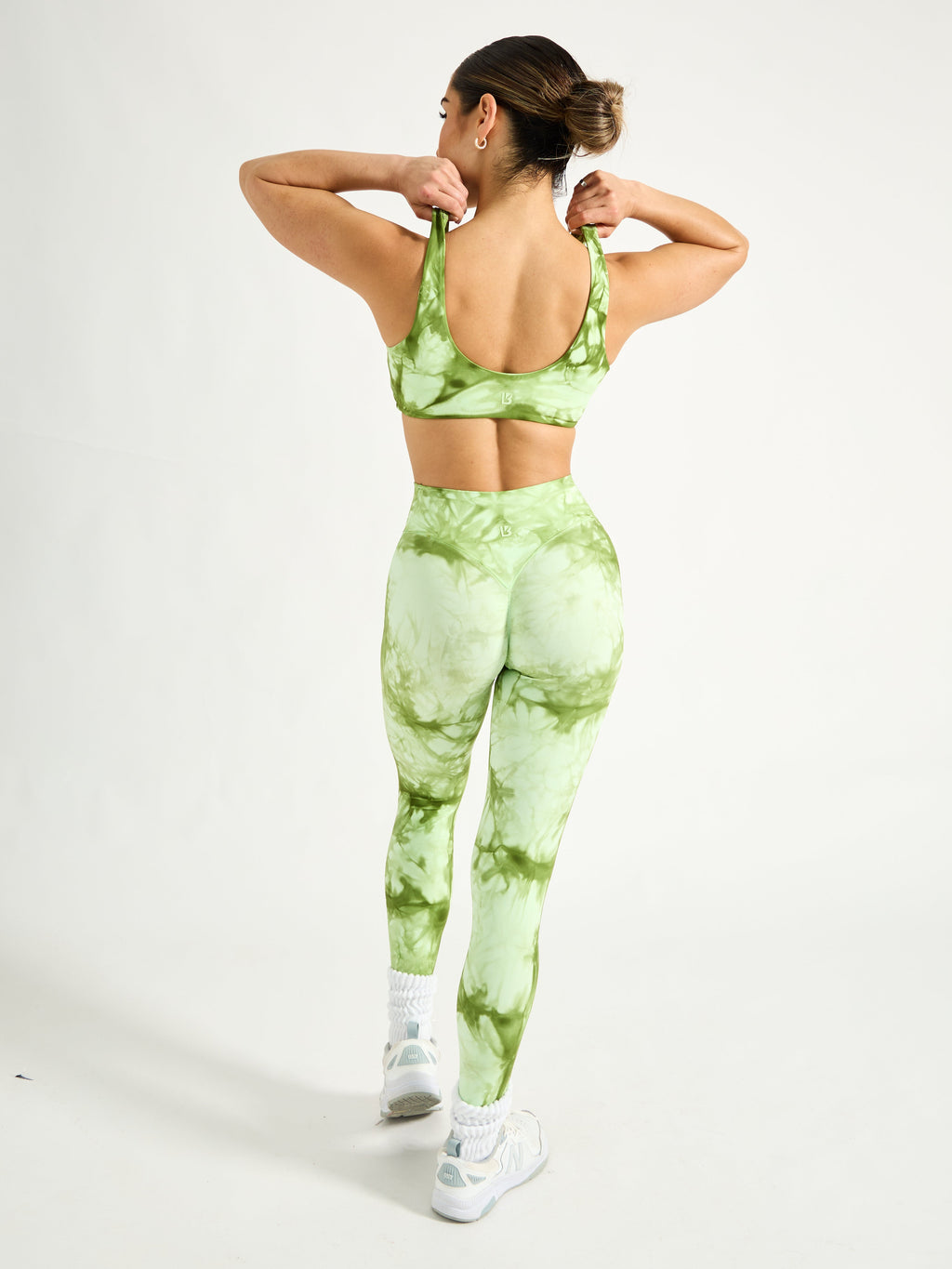 Double Dip Butter Sports Bra - Honeydew Tie Dye