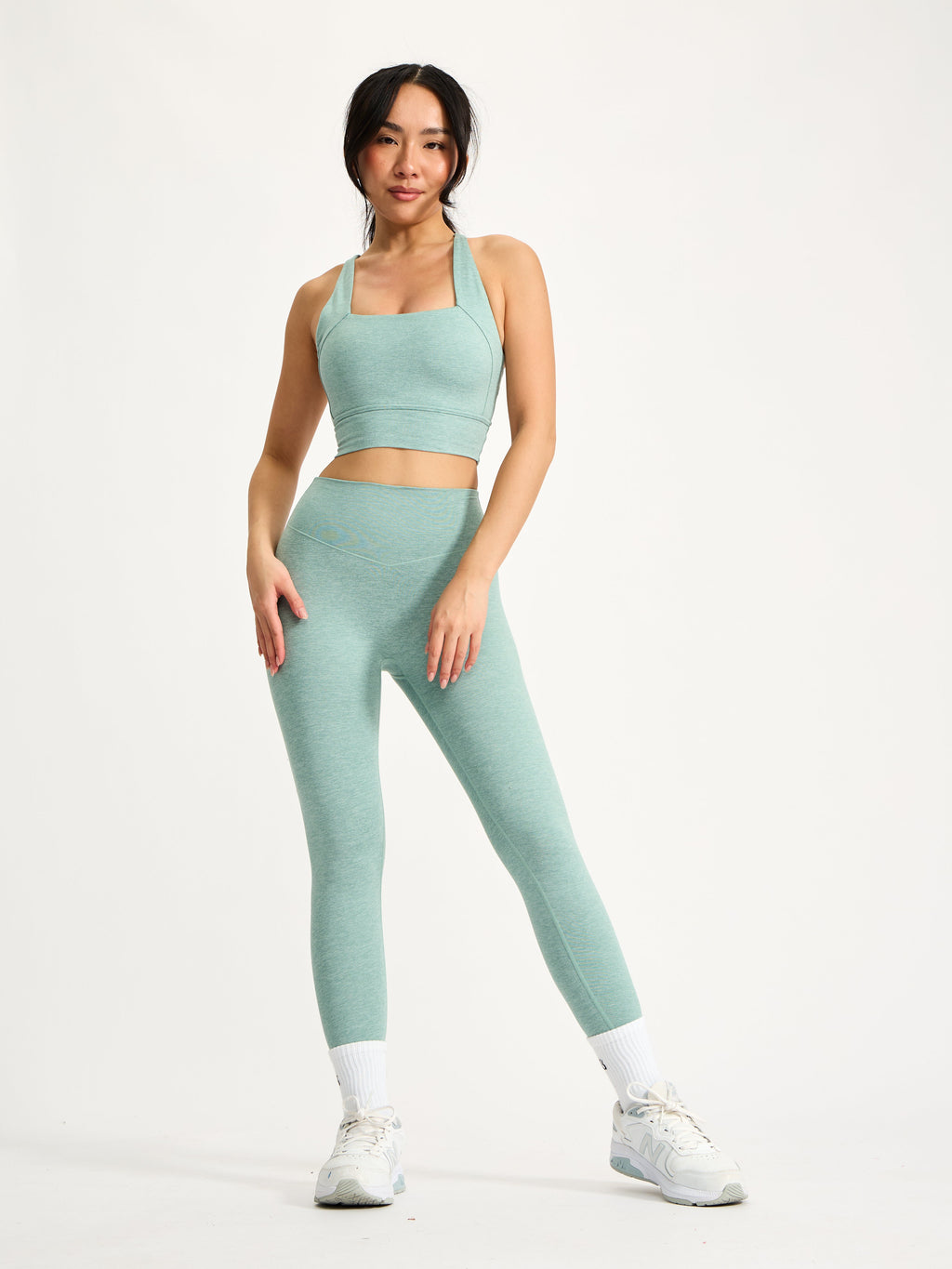 Dream Heather Square Neck Sports Bra - Garden Party