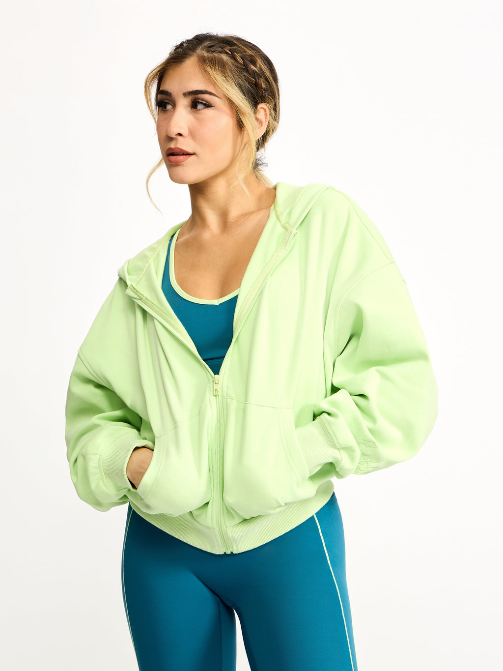 Full Zip Cloud Hoodie - Lima Bean