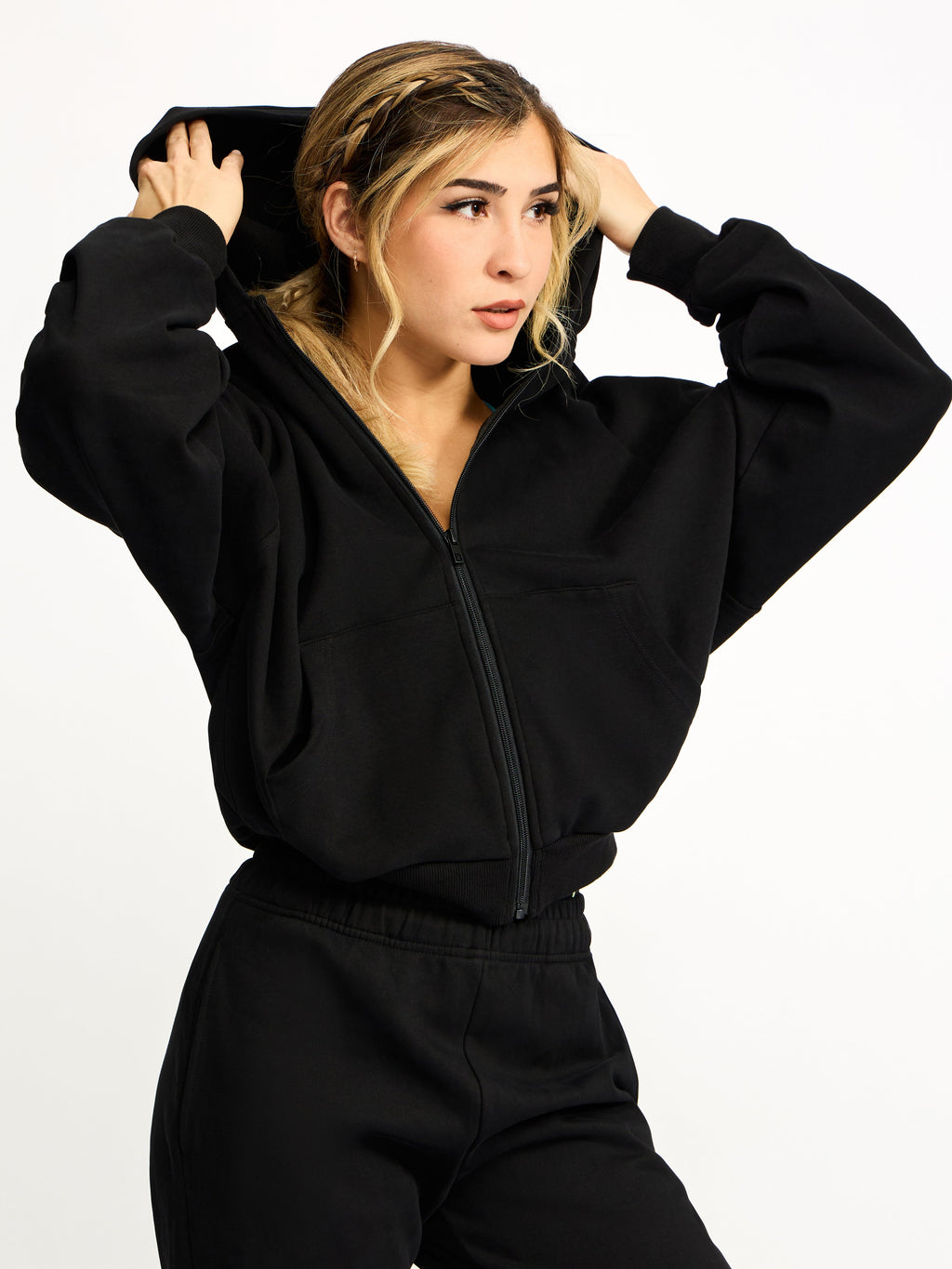 Full Zip Cloud Hoodie - Onyx Black