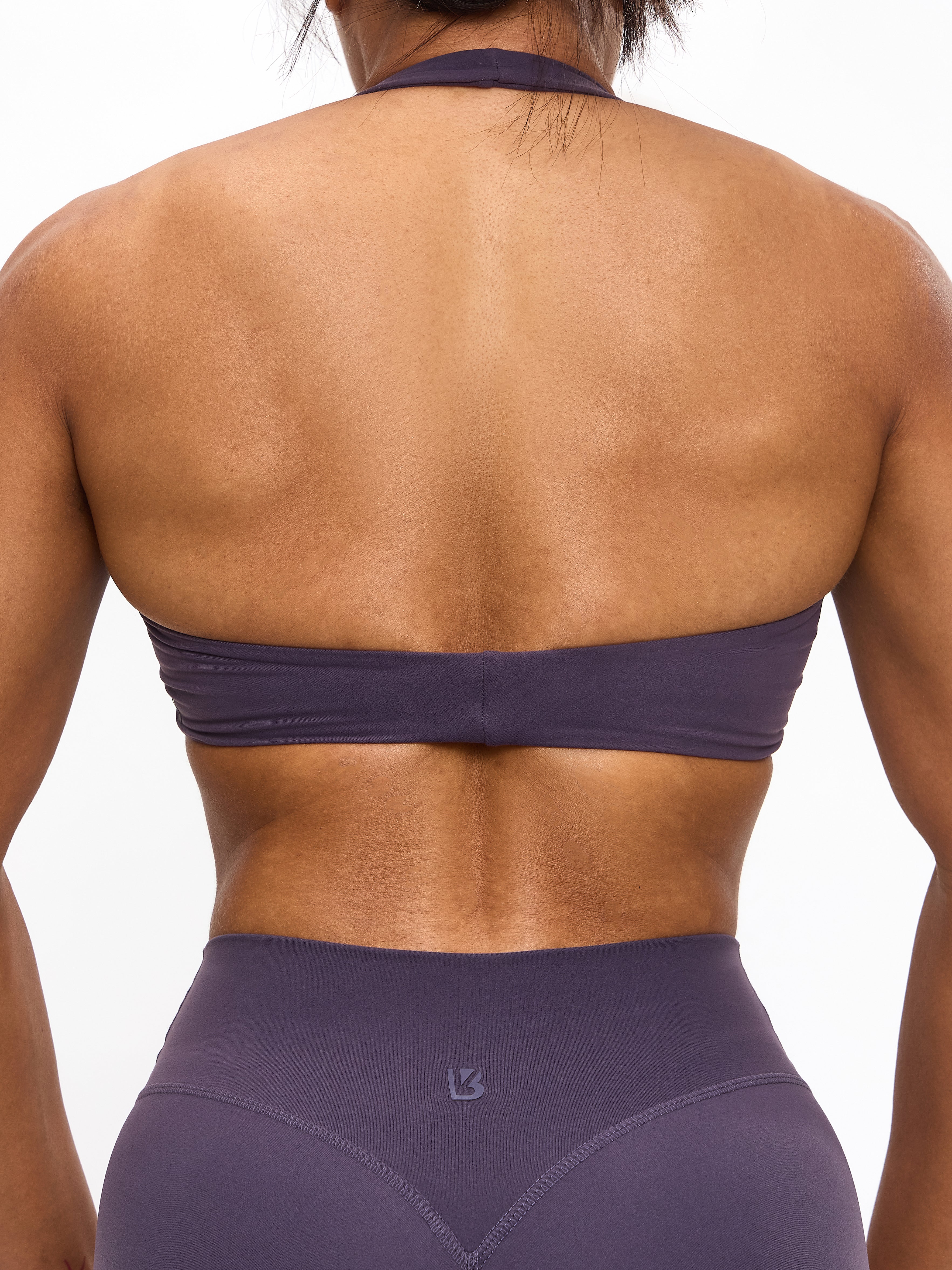 Poshknit Twist Halter Sports Bra - Purple Shadow