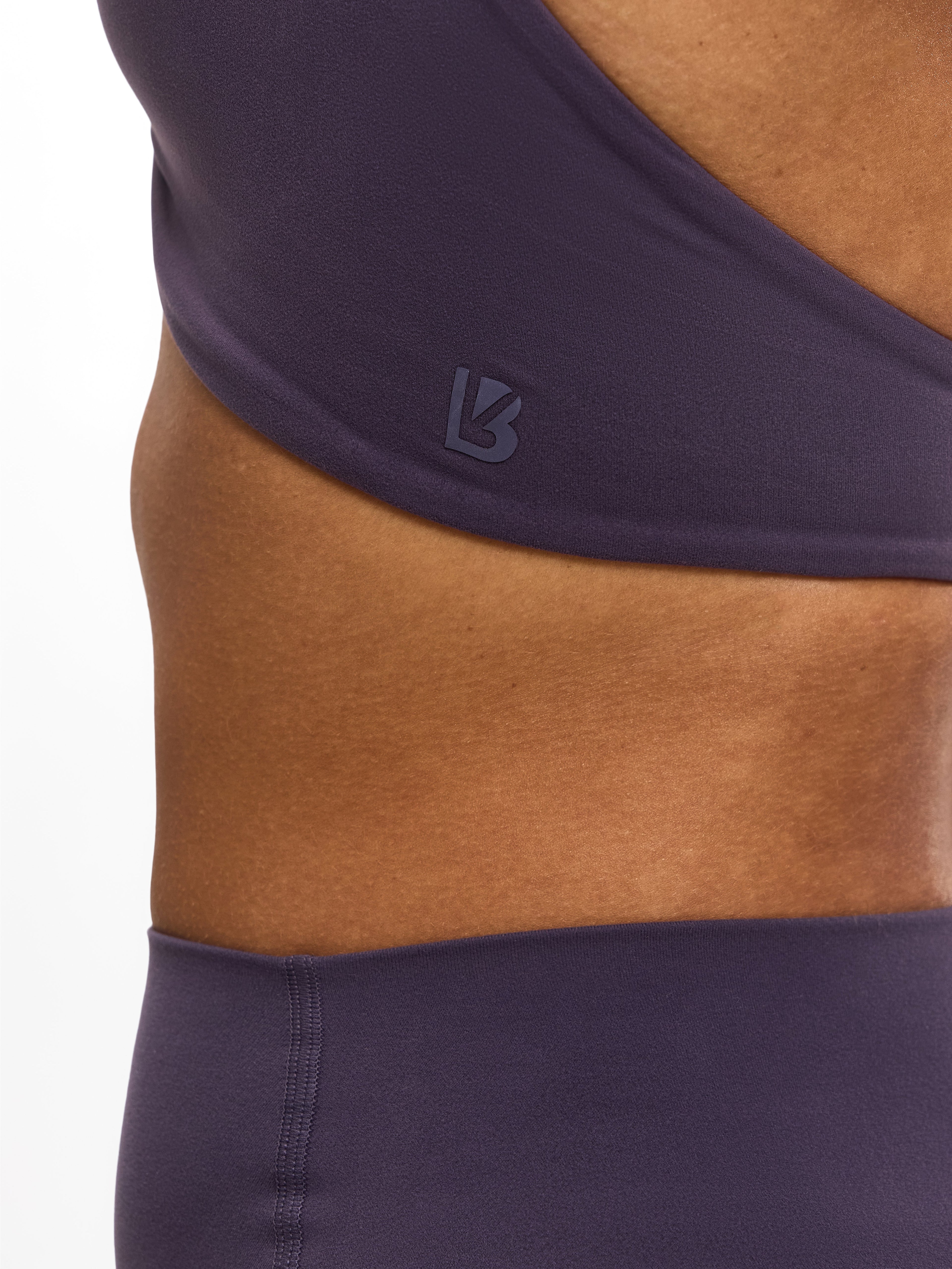 Poshknit Twist Halter Sports Bra - Purple Shadow