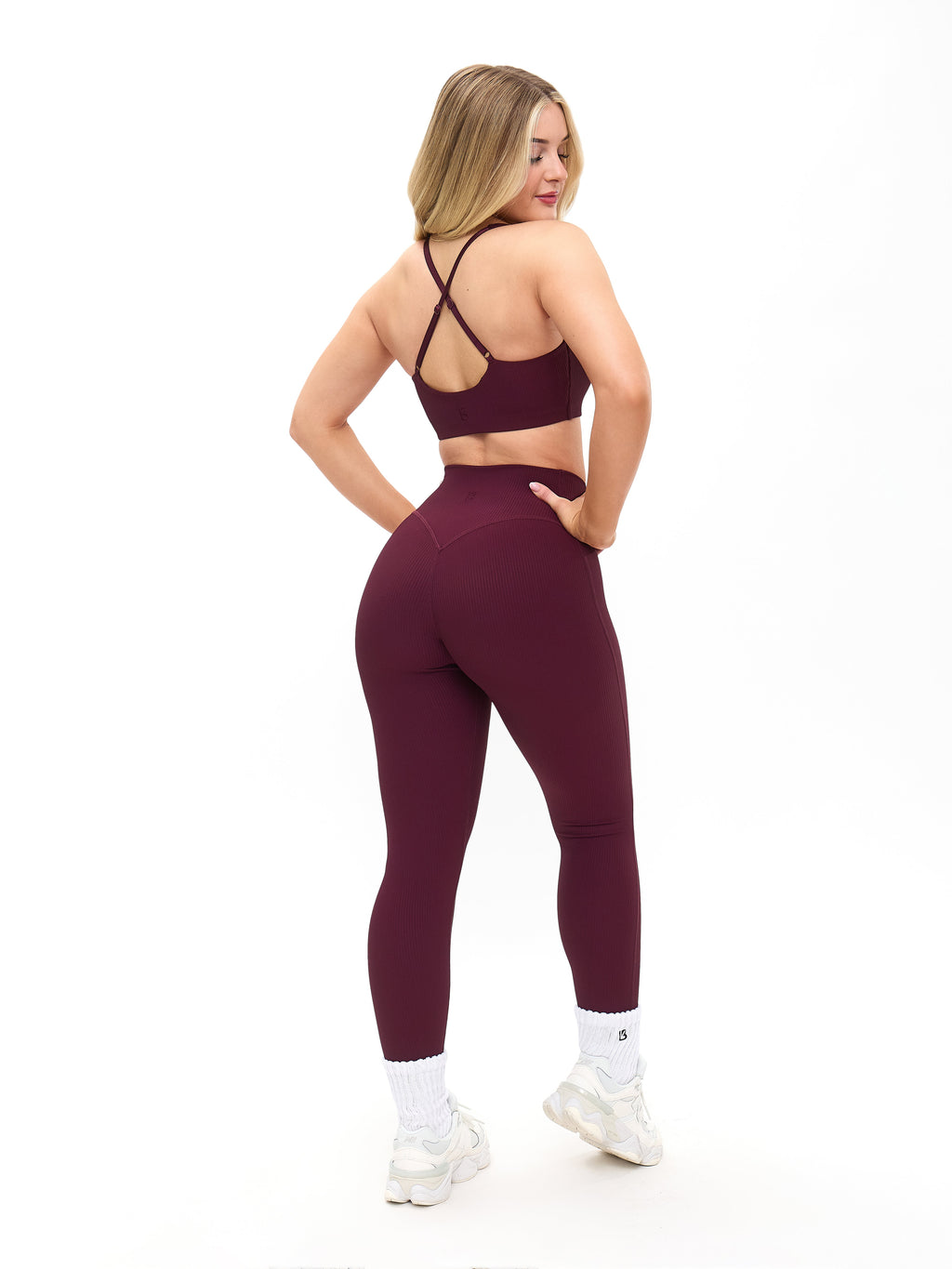 Ribbed Cross Waist Legging - Venom