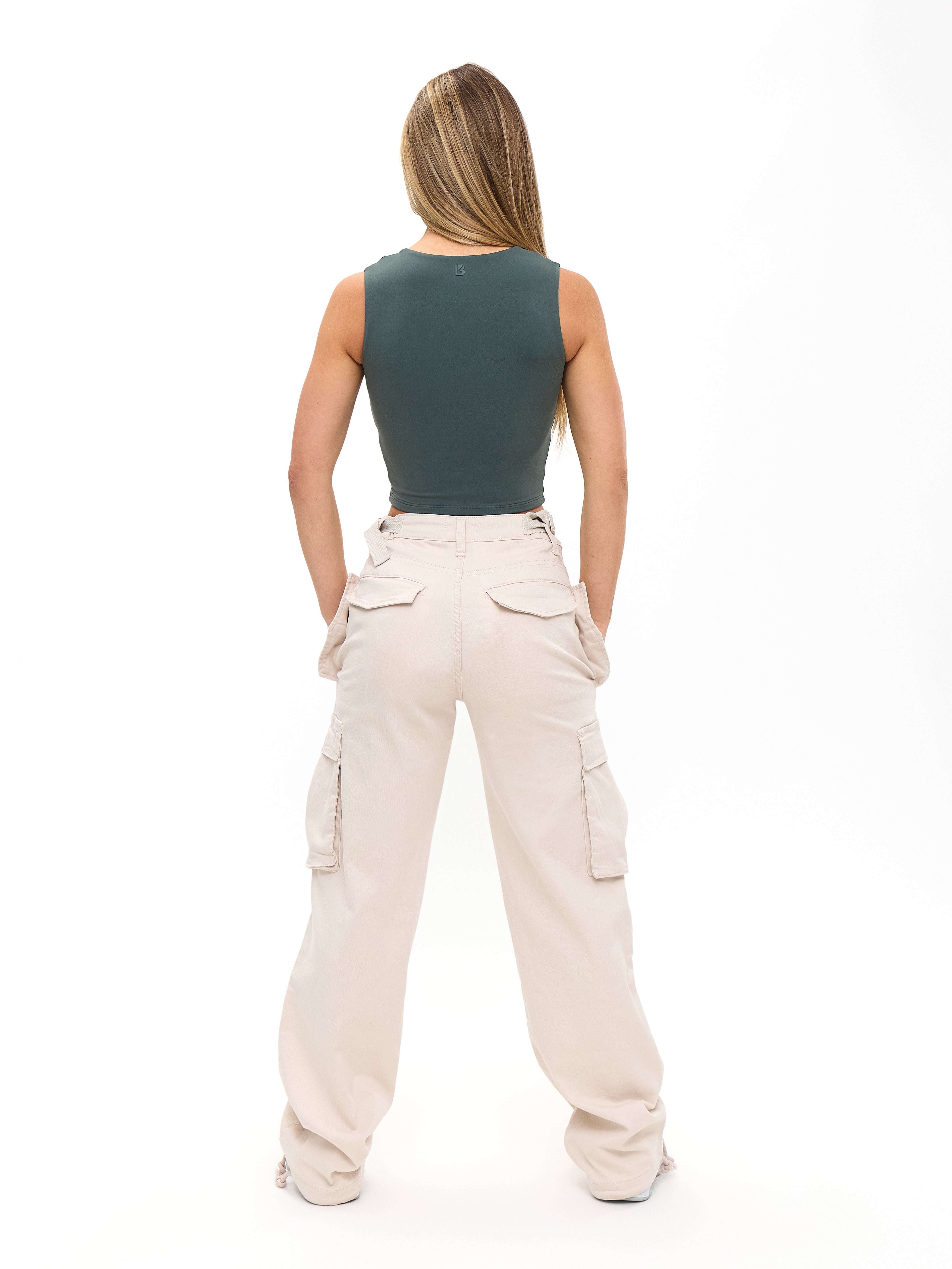Curvy Stretch Cargo Pant - Bone