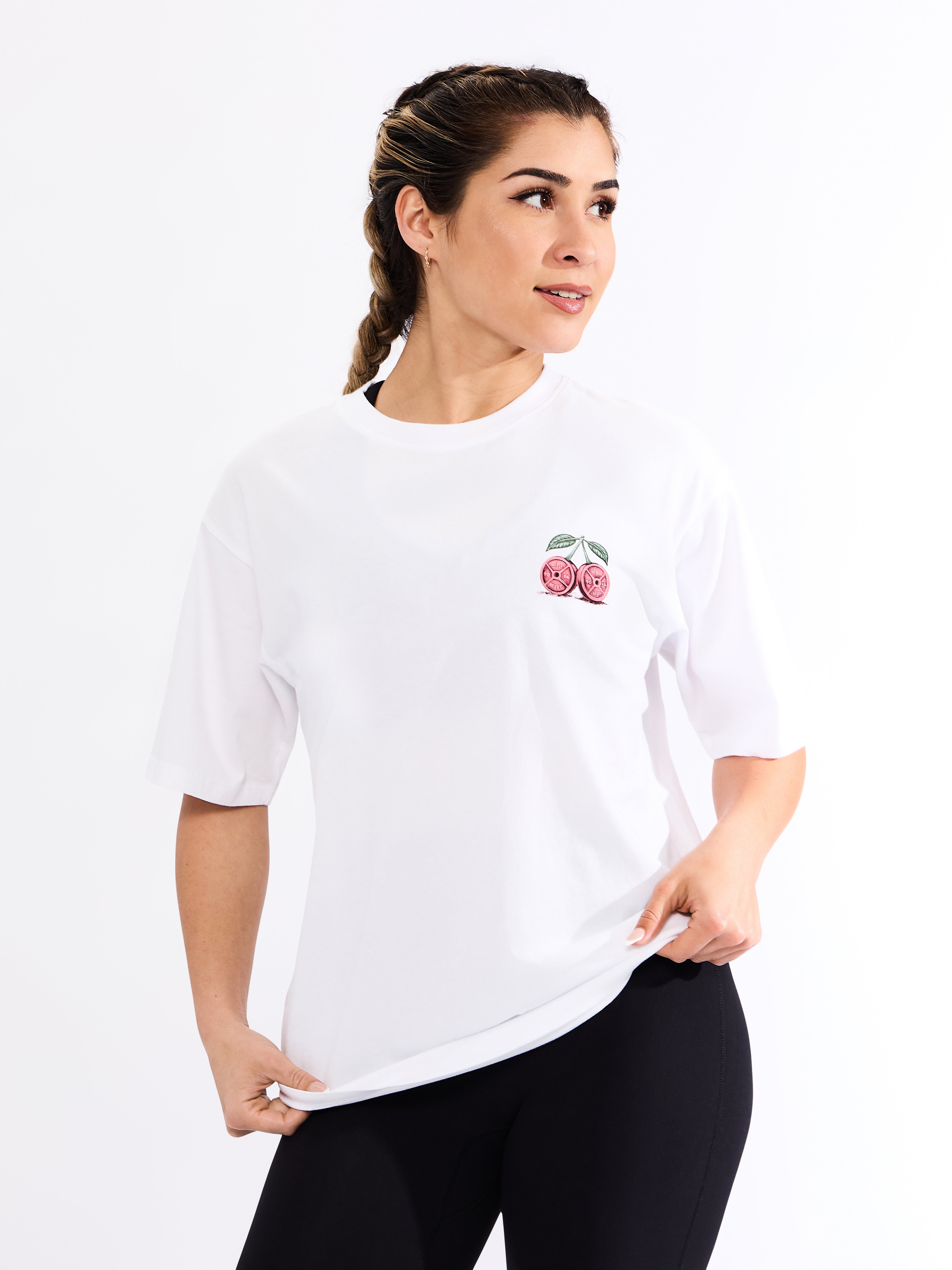 Cherry Weight Short Sleeve Tee - White
