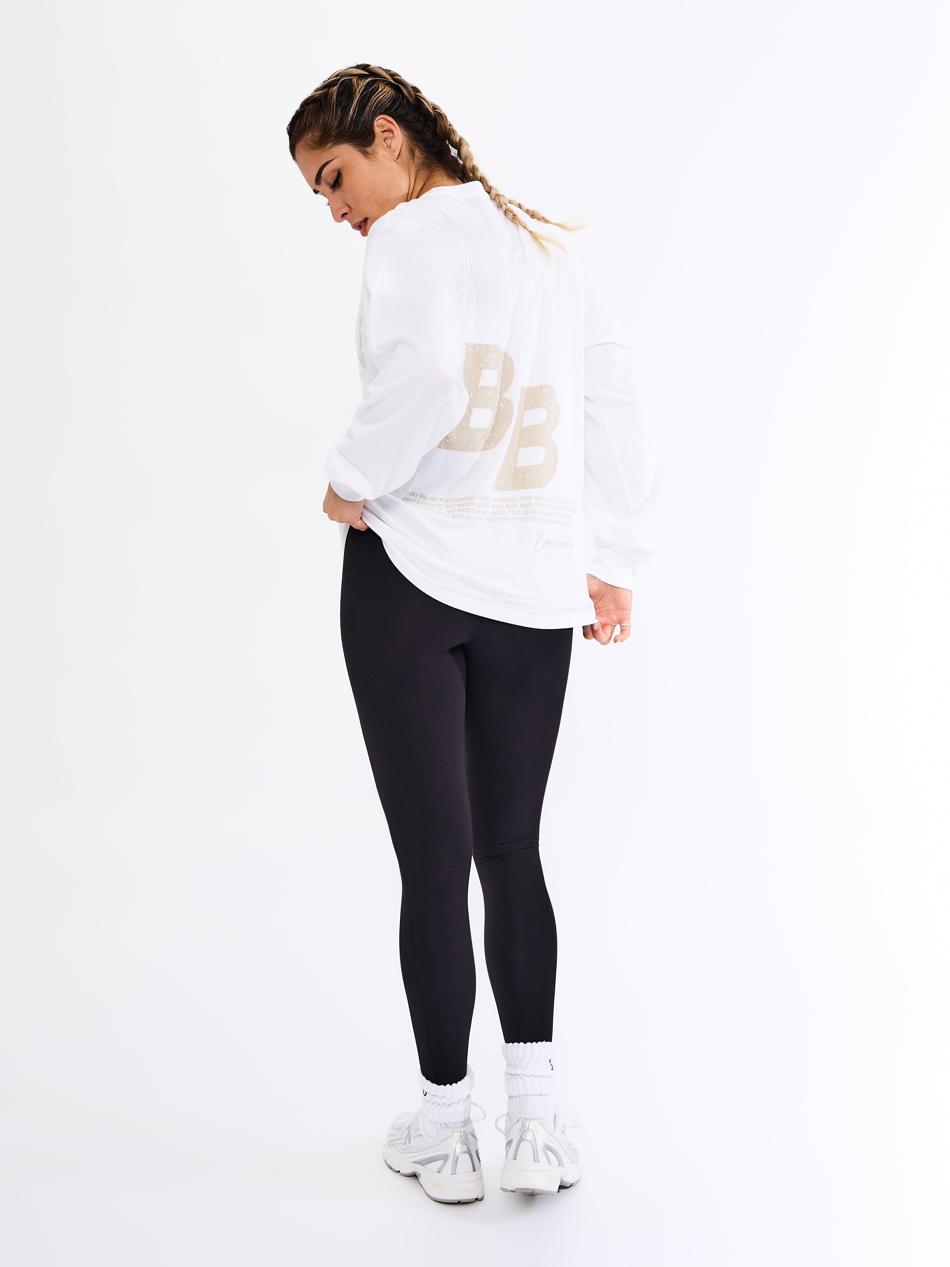 Selfie Long Sleeve Graphic Tee - White