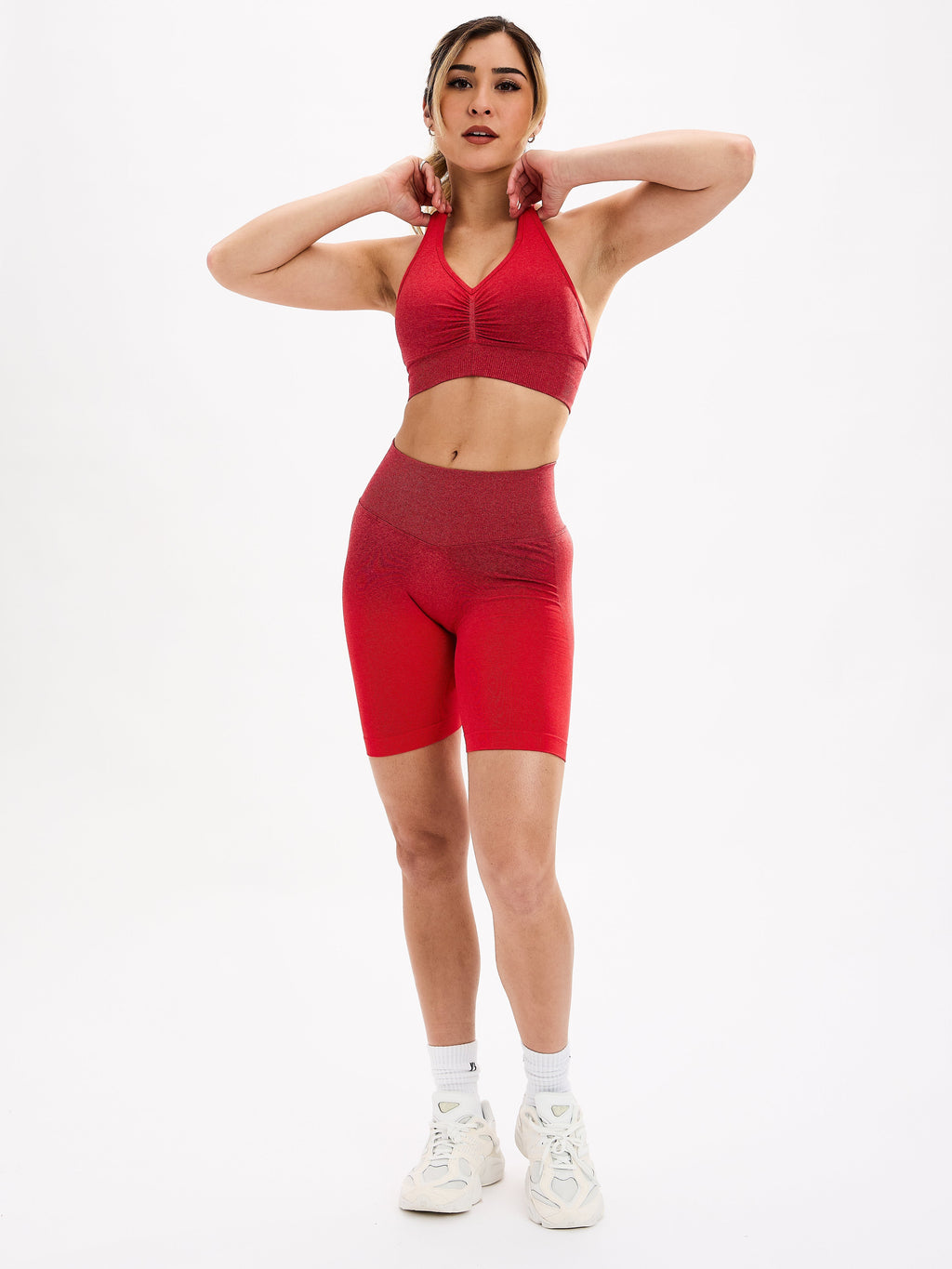 Halter Seamless Sports Bra - Red Ombre