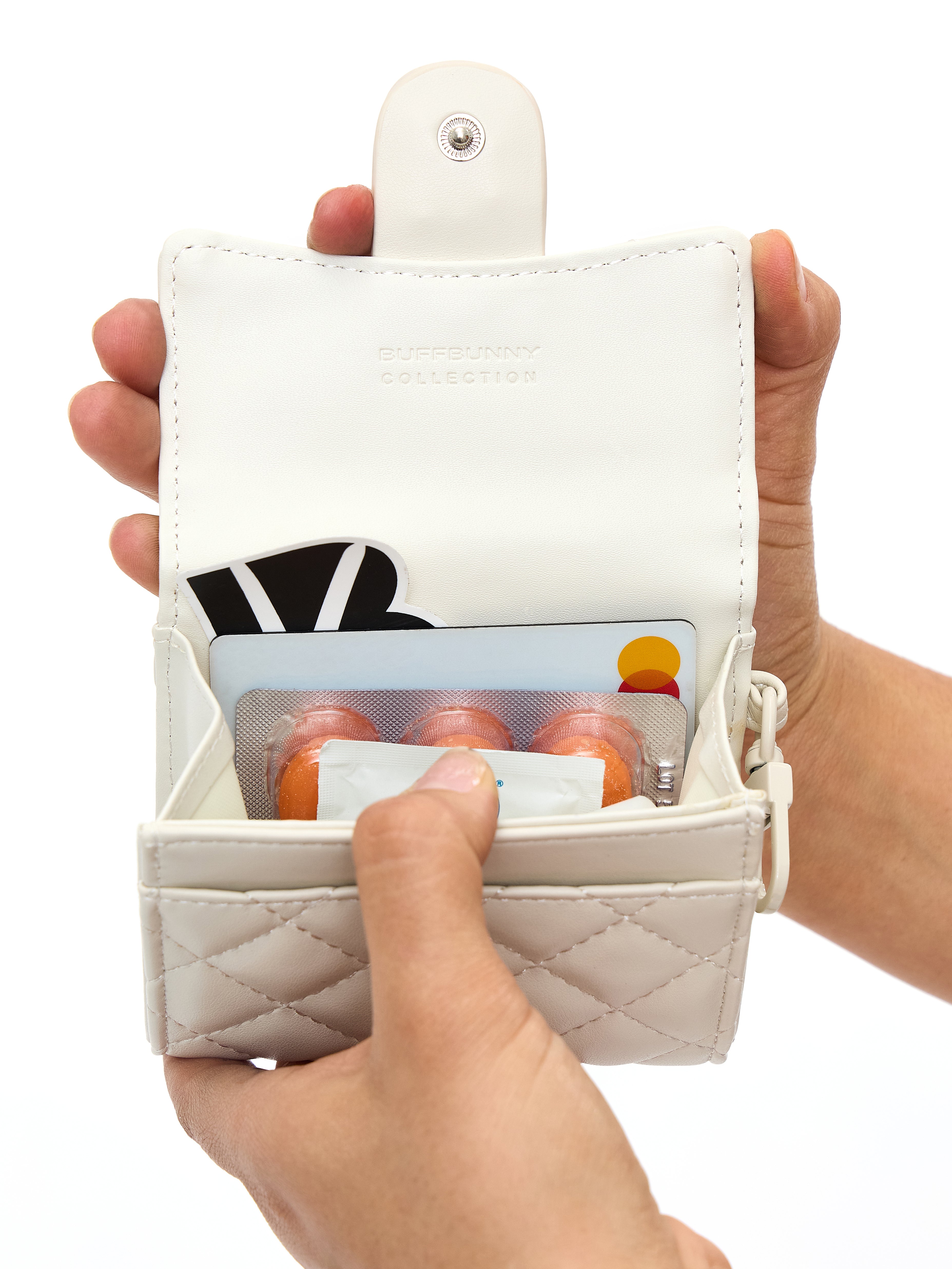 Quilted Wallet - Bone