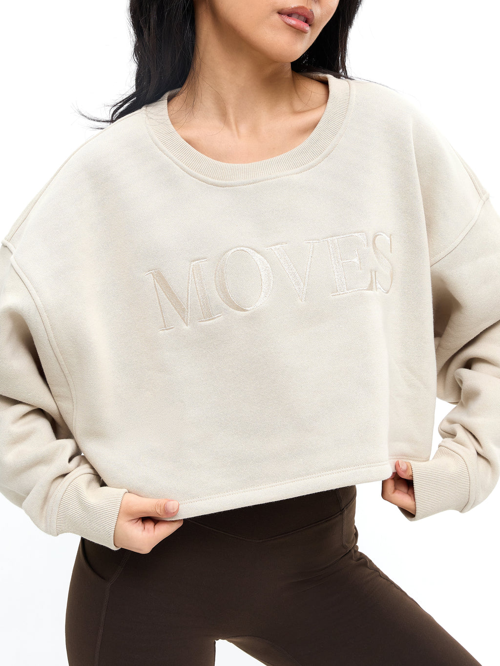 Moves Fleece Crop Pullover - Bone